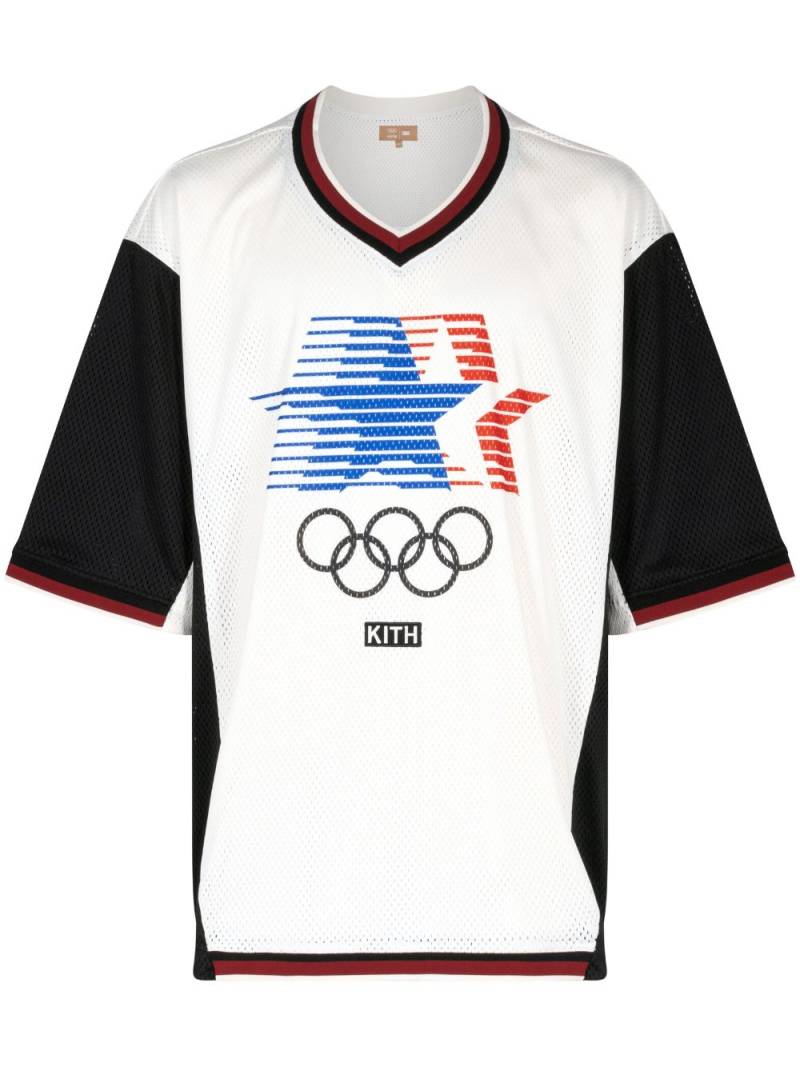 KITH Olympics Heritage mesh Darin warm up shirt - White von KITH