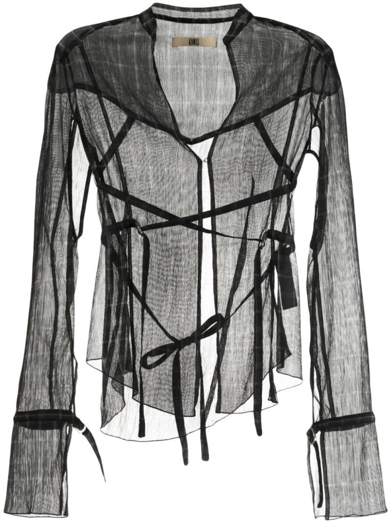 KNWLS Modular cut-out sheer shirt - Multicolour von KNWLS