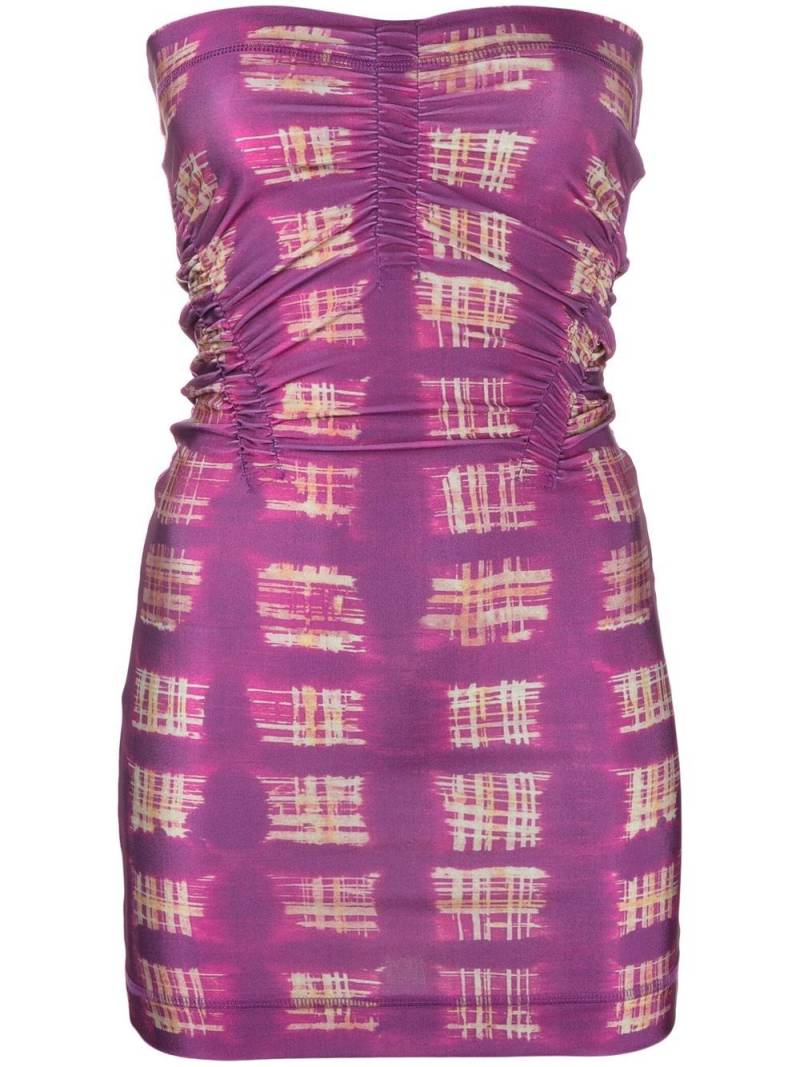 KNWLS patterned off-shoulder mini dress - Purple von KNWLS