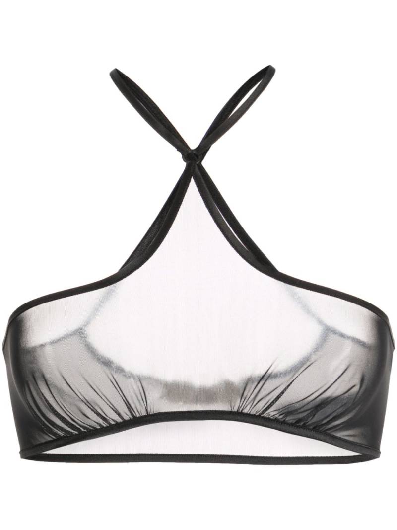 KNWLS sheer halterneck bra top - Black von KNWLS