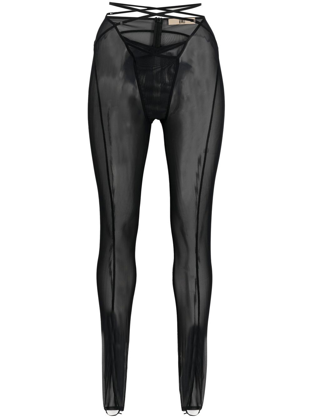 KNWLS sheer-panel cropped leggings - Black von KNWLS