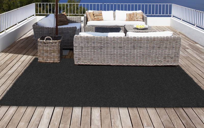 Andiamo Kunstrasen »Black«, rechteckig, Wetterfest, Balkon geeignet, integrierte Drainage, Garten, Terrasse von Andiamo