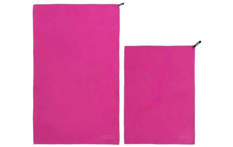 KOOR Badetuch »KOOR Badetuch Set magenta M + XL«, (2 St.) von KOOR