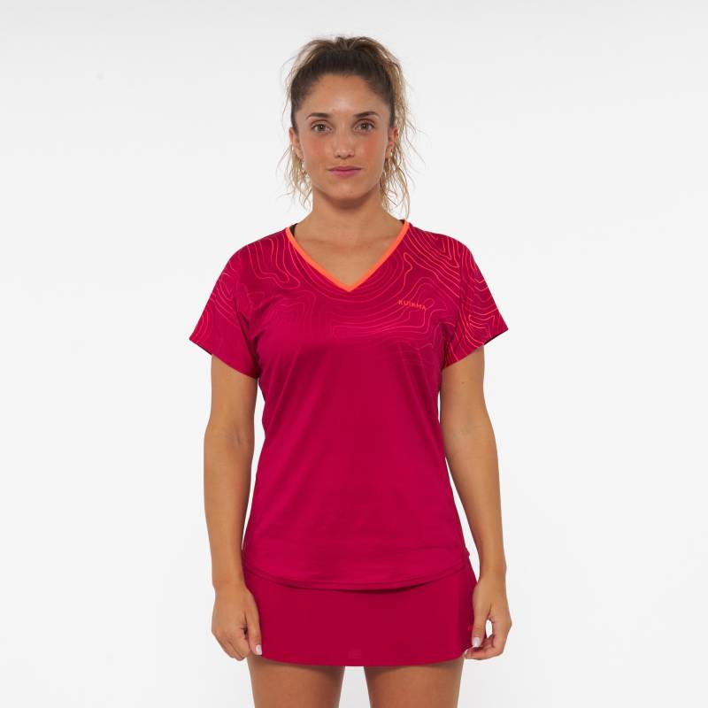 Kurzarmshirt - 500 Damen Rot Bunt 36 von KUIKMA