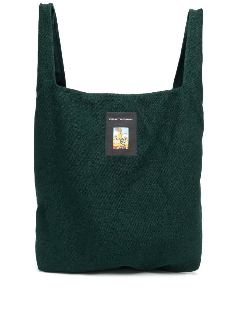 Kvadrat x Raf Simons Vidar logo-patch tote bag - Green von Kvadrat