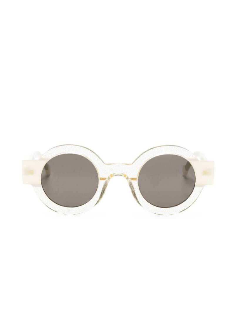 Kaleos Philip glitter-detailed round-frame glasses - Yellow von Kaleos