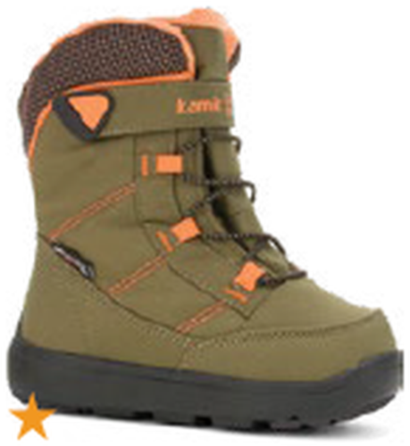 Kamik STANCE2 kids Winterschuh - olive/orange (Grösse: 22) von Kamik