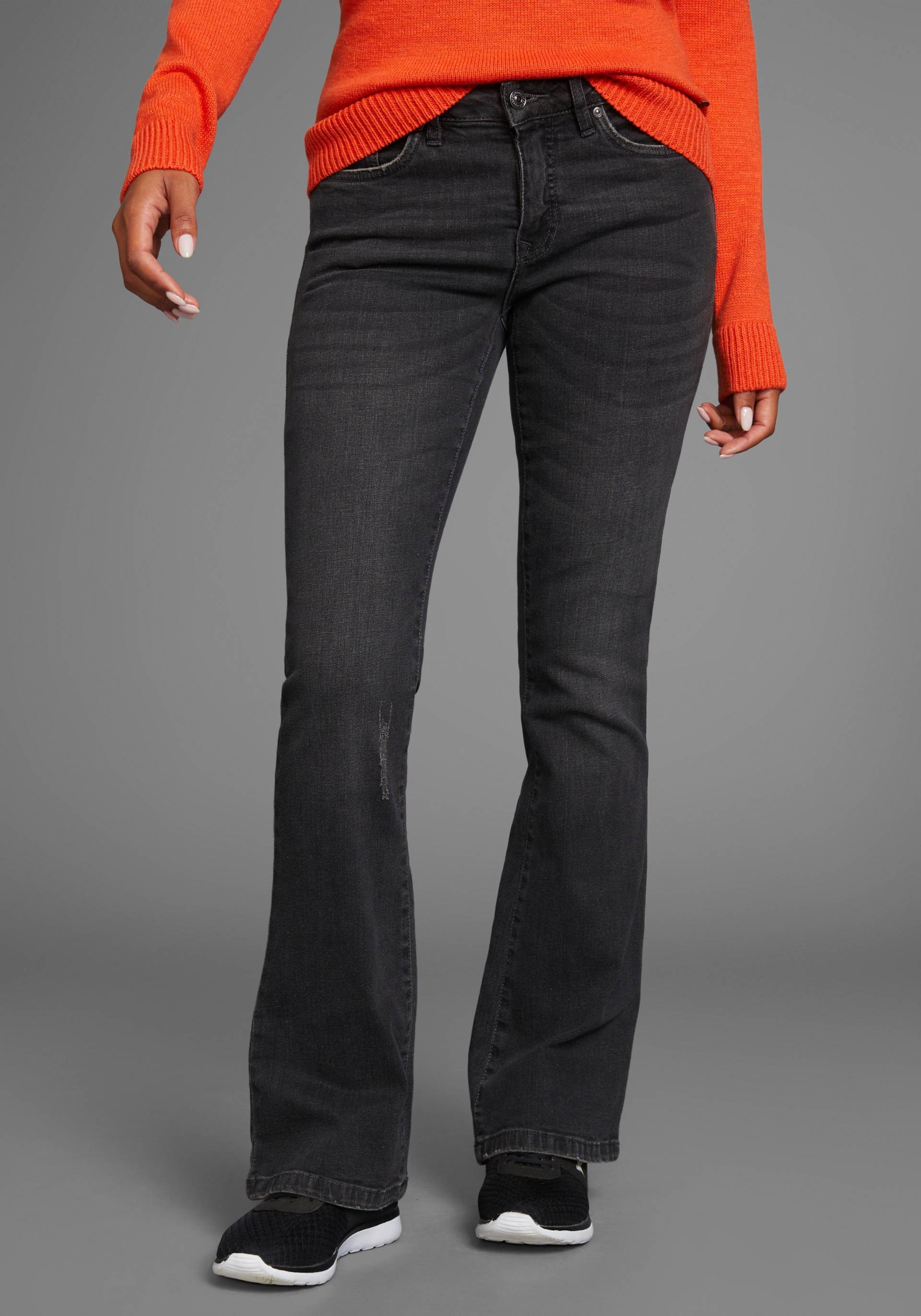 KangaROOS 5-Pocket-Jeans, ausgestellte Beinform, Used-Waschung, normale Leibhöhe KangaROOS 5-Pocket-Jeans, ausgestellte Beinform, Used-Waschung, normale Leibhöhe von KangaROOS
