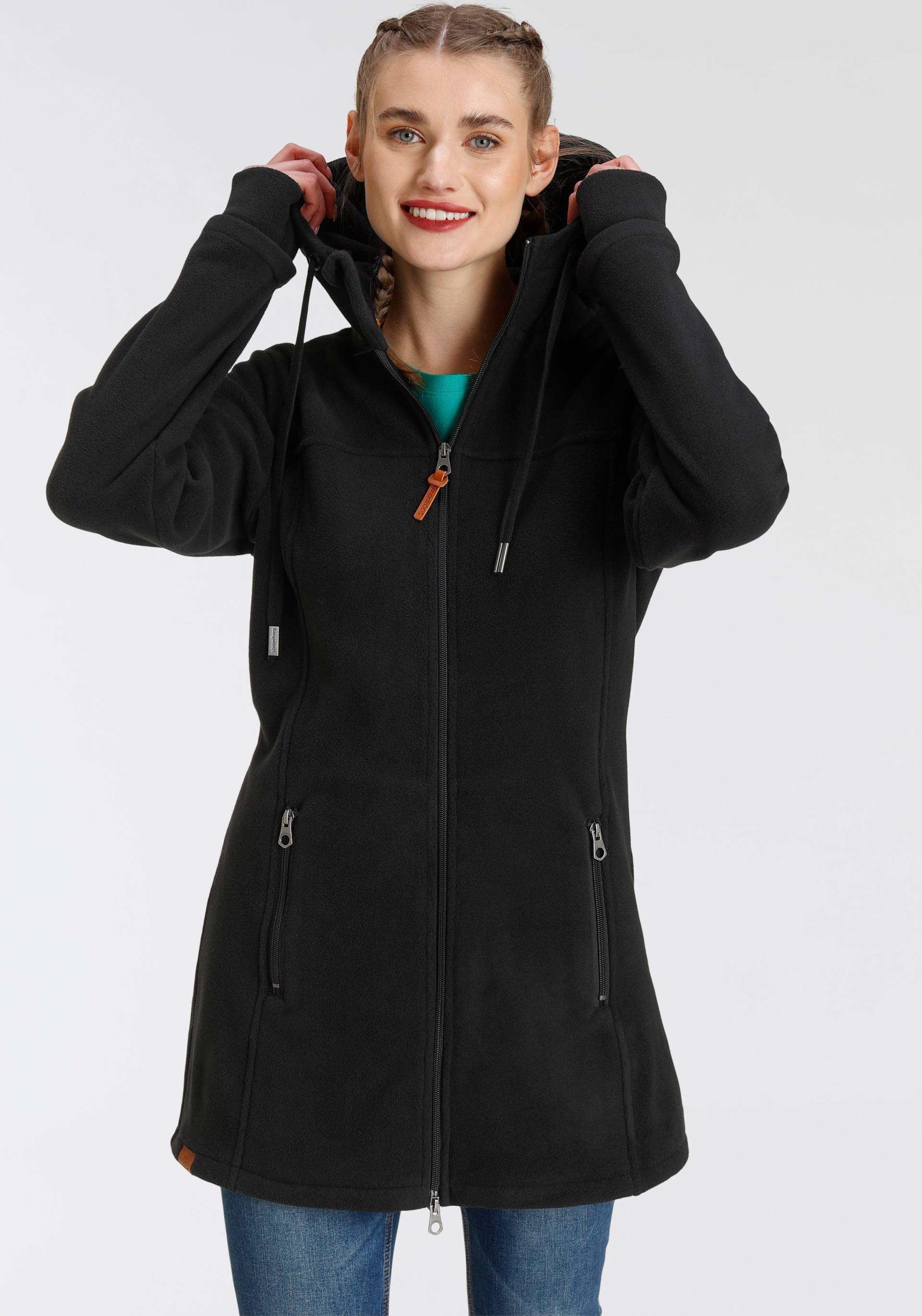 KangaROOS Fleecejacke, mit Kapuze, figurbetonter Schnitt, mit Kapuze, mit 2-Wege-Reissverschluss KangaROOS Fleecejacke, mit Kapuze, figurbetonter Schnitt, mit Kapuze, mit 2-Wege-Reissverschluss von KangaROOS