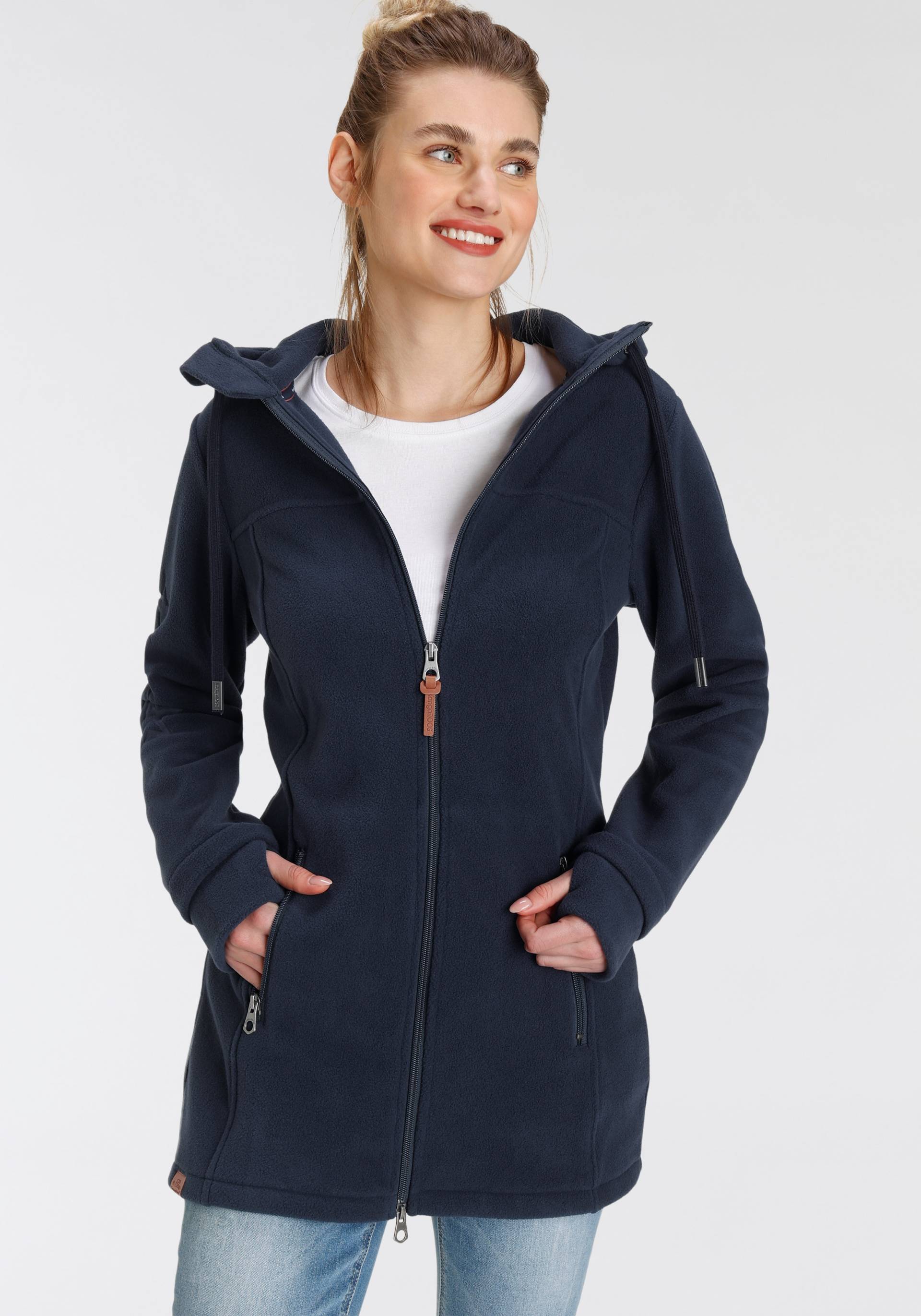 KangaROOS Fleecejacke, mit Kapuze, figurbetonter Schnitt, mit Kapuze, mit 2-Wege-Reissverschluss KangaROOS Fleecejacke, mit Kapuze, figurbetonter Schnitt, mit Kapuze, mit 2-Wege-Reissverschluss von KangaROOS