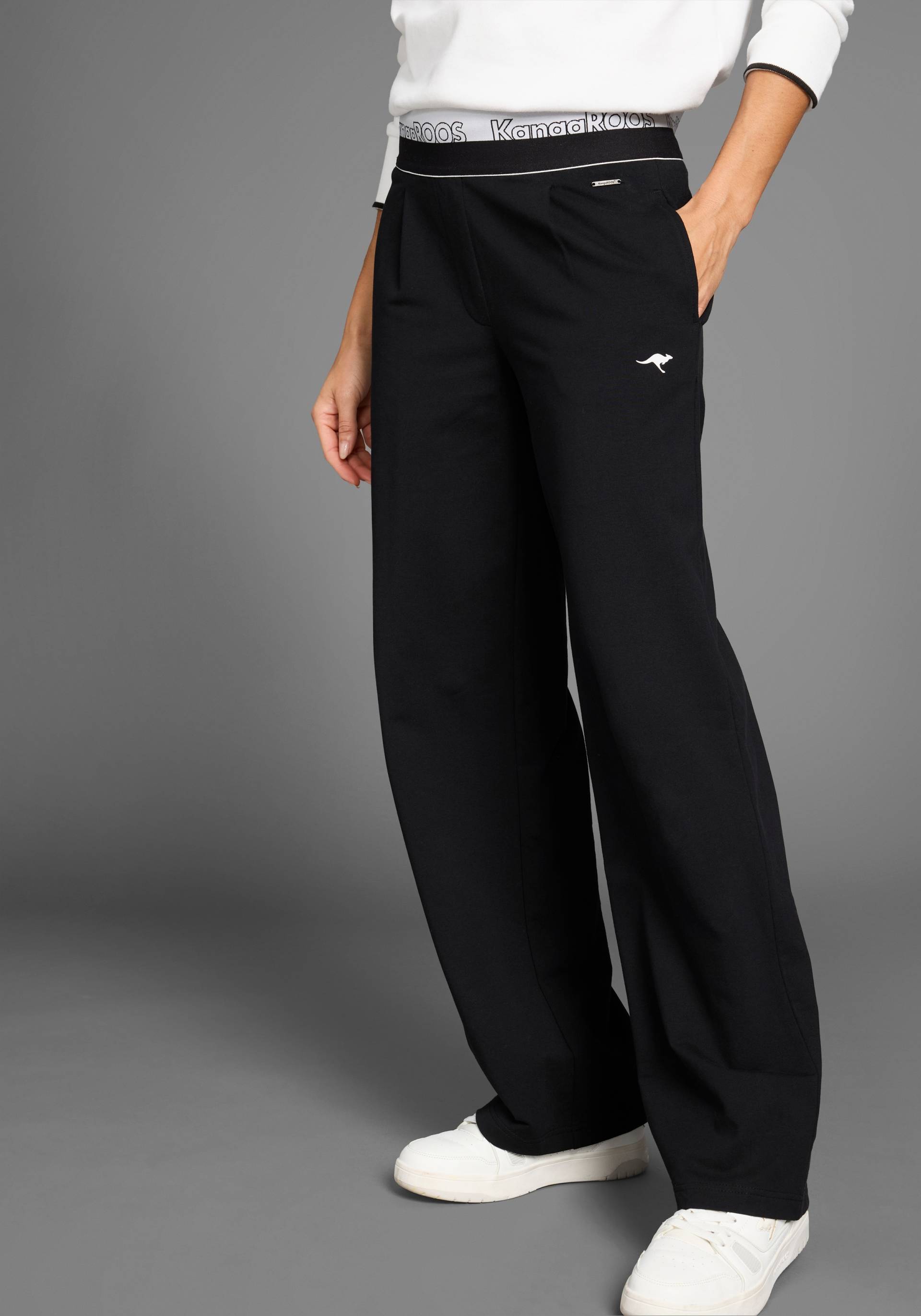 KangaROOS Jerseyhose, Wide-Leg mit Logobund von KangaROOS