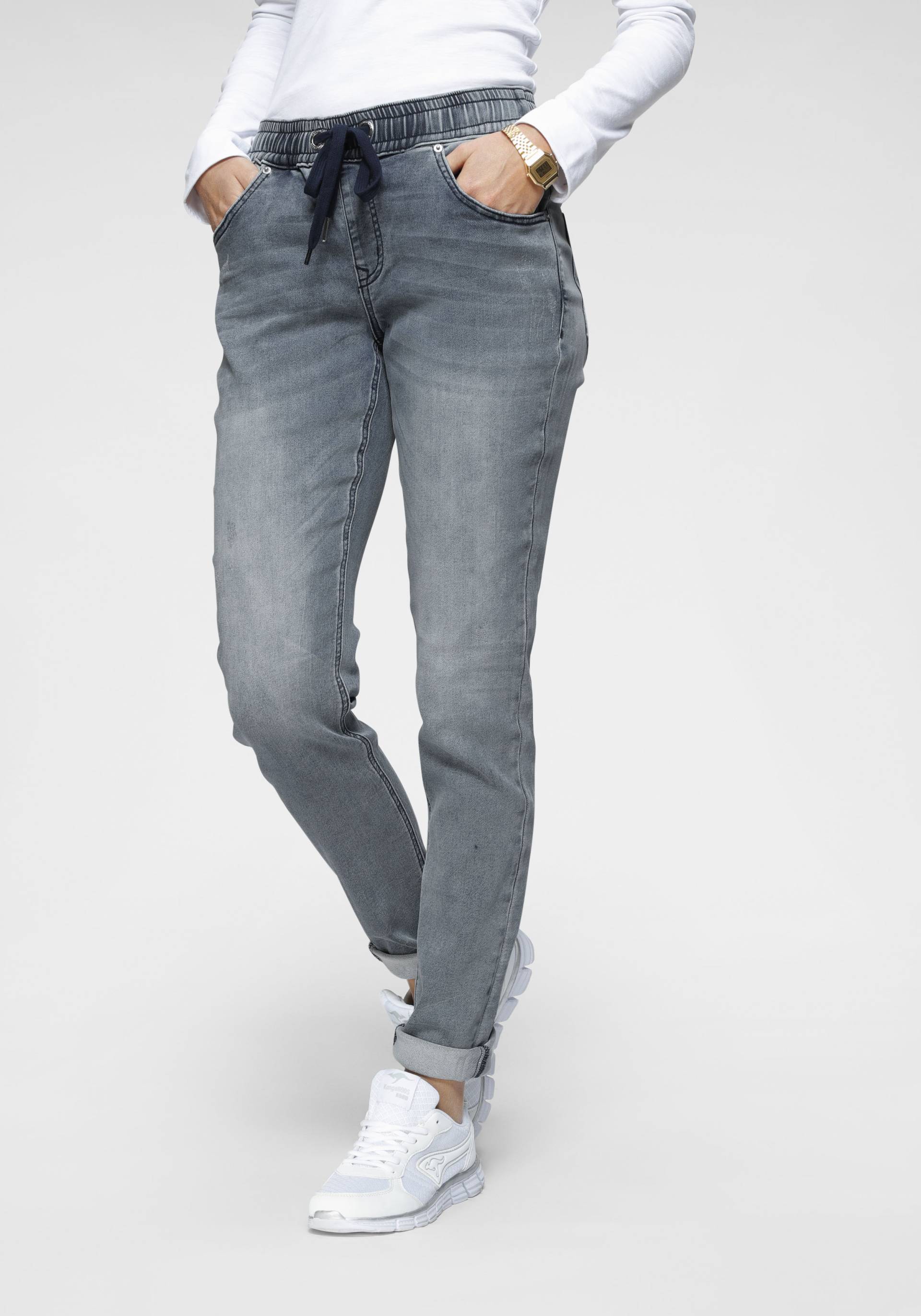 KangaROOS Jogg Pants, in Denim-Optik mit elastischem Bündchen von KangaROOS