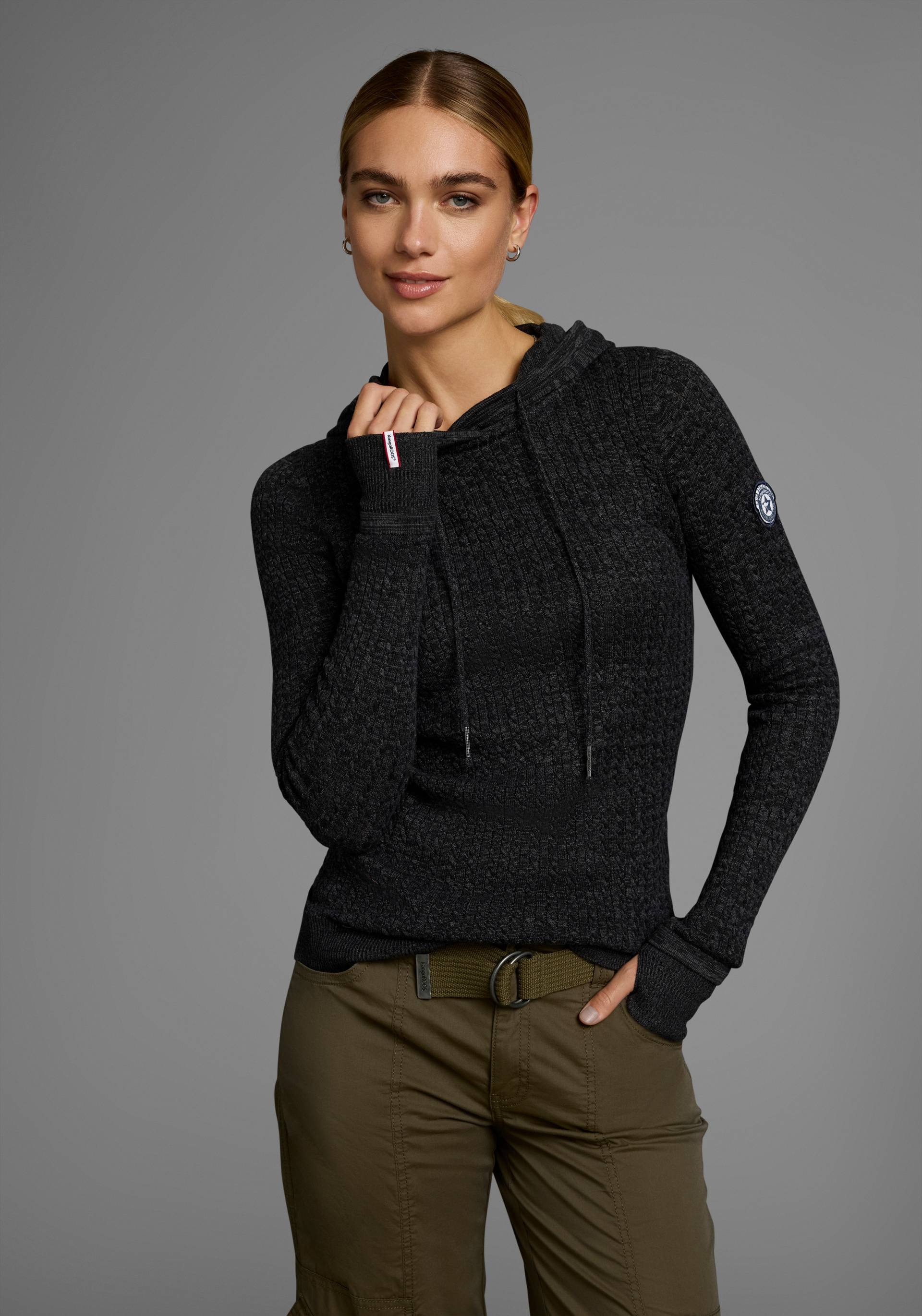 KangaROOS Kapuzenpullover, im feinen Zopf-Strick-Design KangaROOS Kapuzenpullover, im feinen Zopf-Strick-Design von KangaROOS