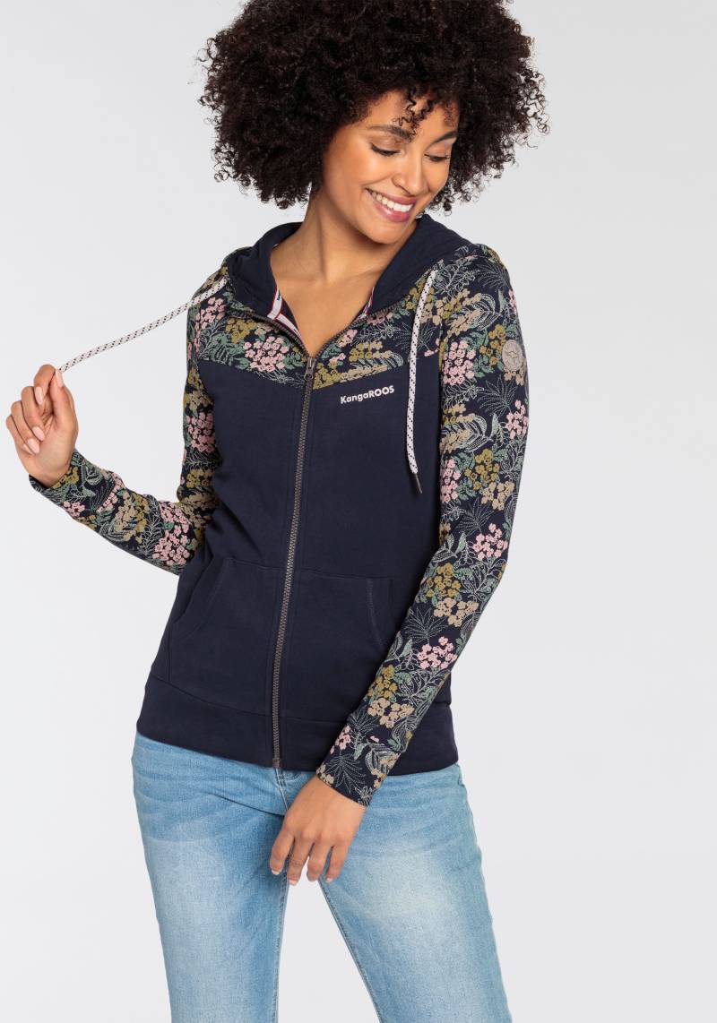 KangaROOS Kapuzensweatjacke, mit Blumenprint von KangaROOS