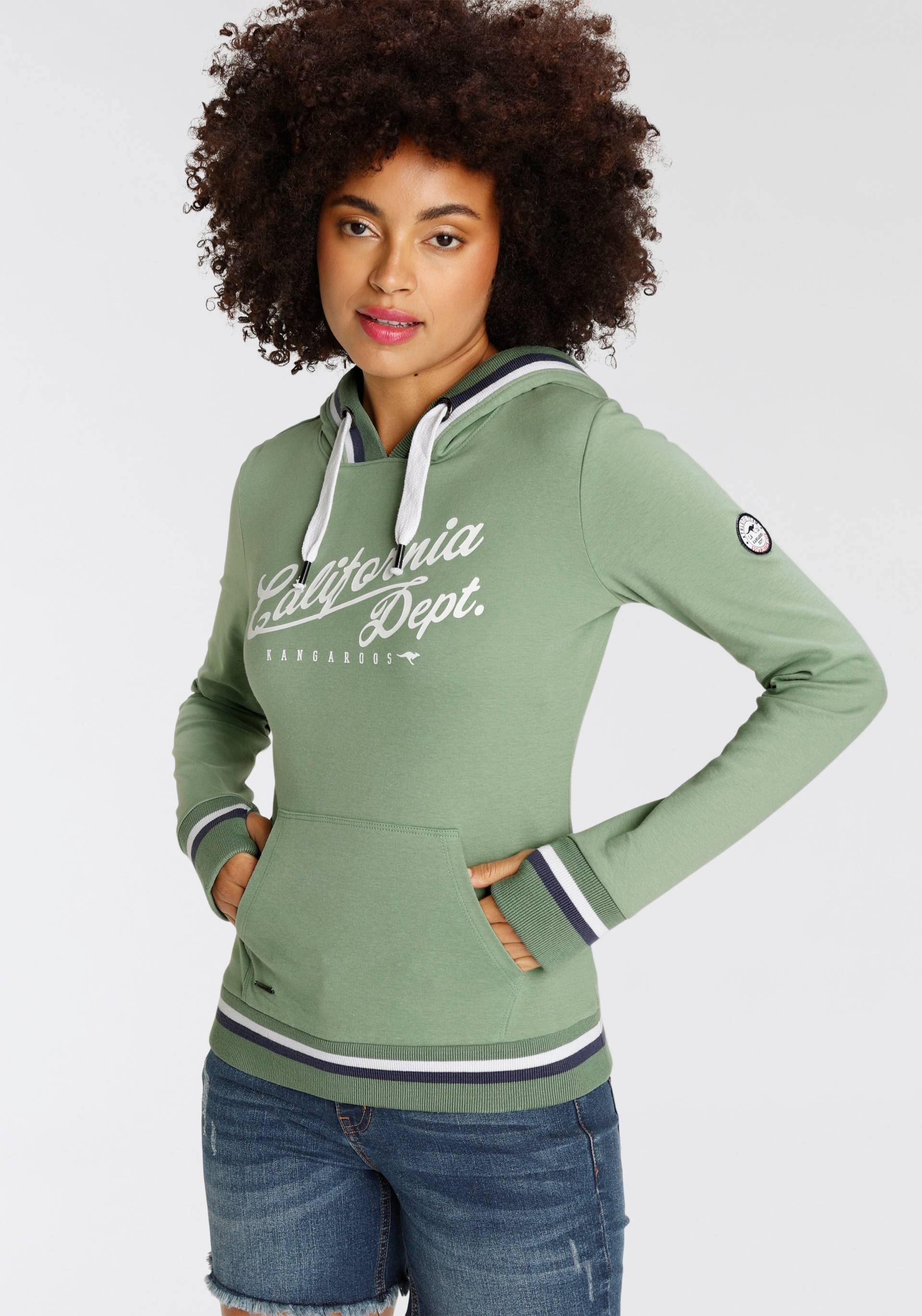 KangaROOS Kapuzensweatshirt, Langarm, figurbetont, mit Kapuze, aus Baumwolle KangaROOS Kapuzensweatshirt, Langarm, figurbetont, mit Kapuze, aus Baumwolle von KangaROOS