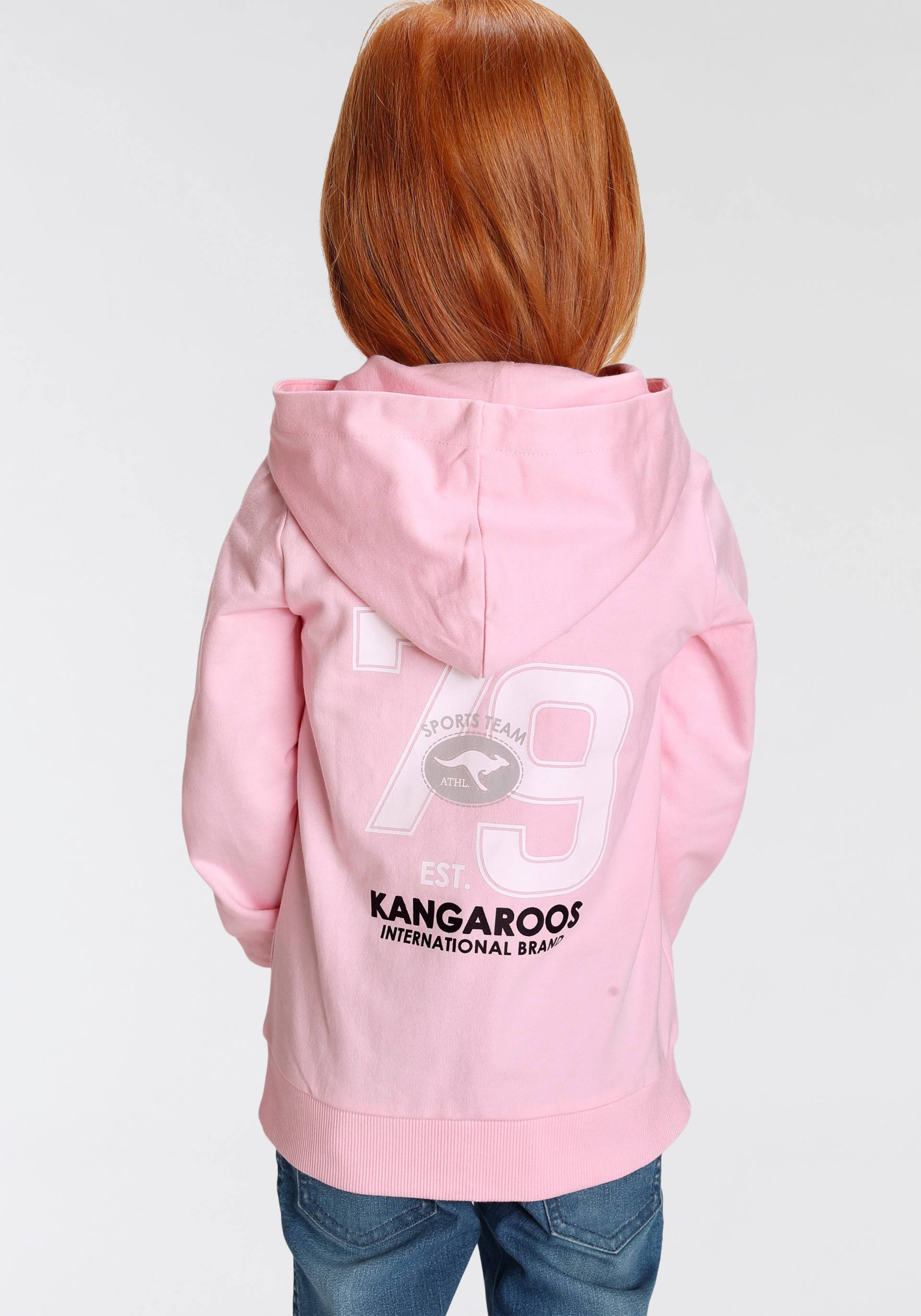 KangaROOS Kapuzensweatshirt »Kleine Mädchen«, Langarm, hüftlange Basic-Passform, stylischer Druck von KangaROOS