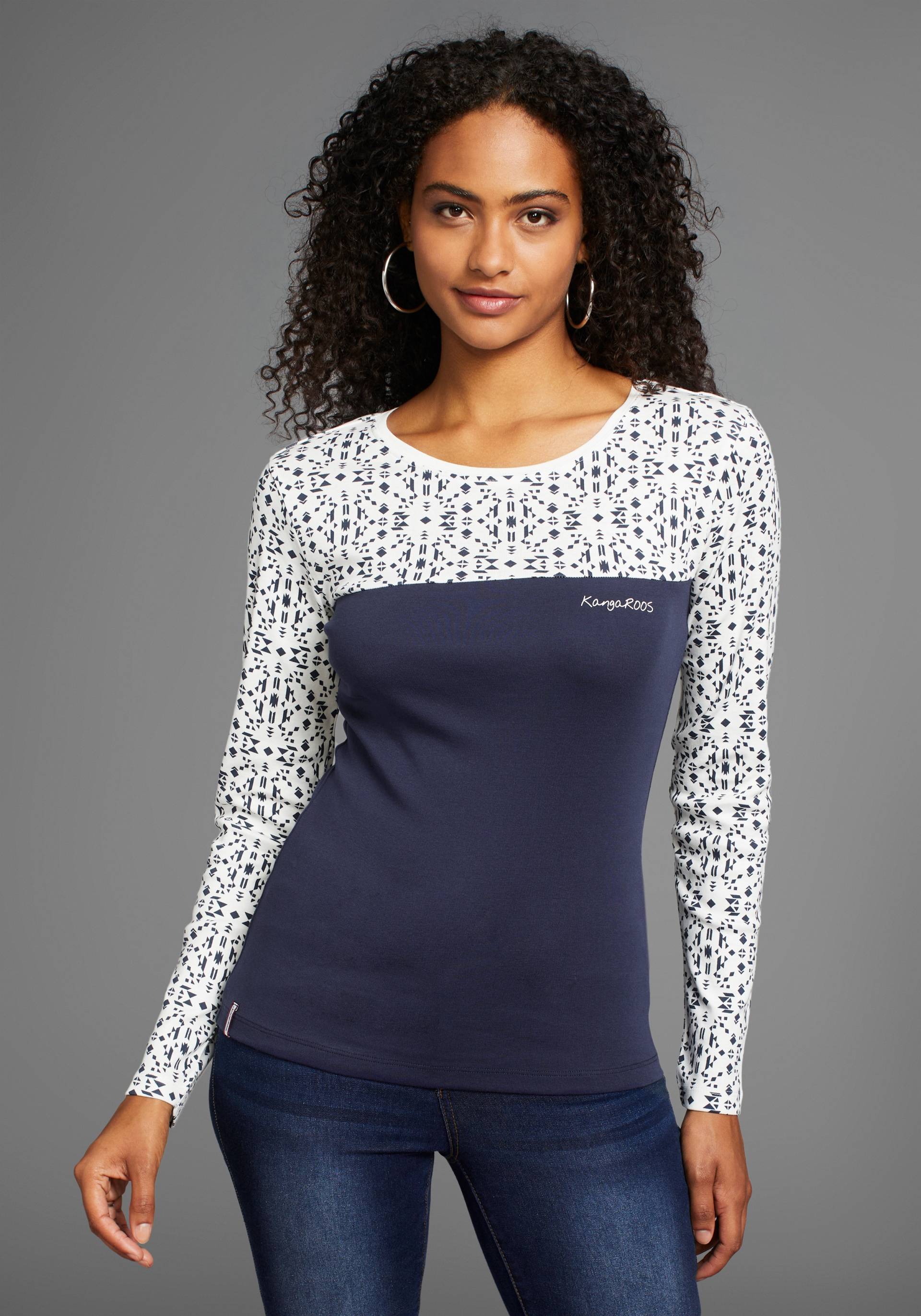 KangaROOS Langarmshirt, mit Print KangaROOS Langarmshirt, mit Print von KangaROOS