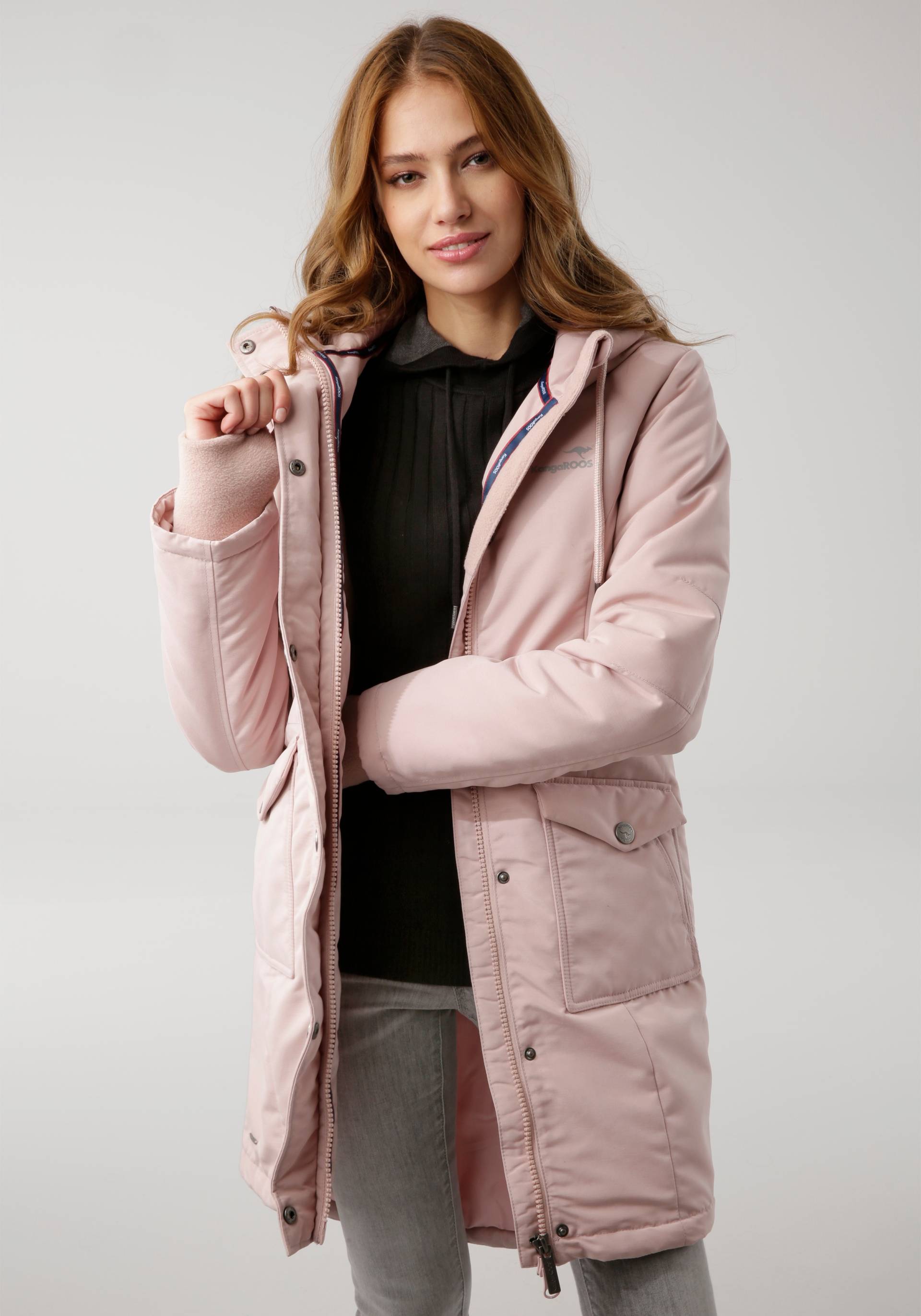 KangaROOS Langjacke, mit Kapuze, für den Übergang, aus leichtem Webmaterial, modisch KangaROOS Langjacke, mit Kapuze, für den Übergang, aus leichtem Webmaterial, modisch von KangaROOS