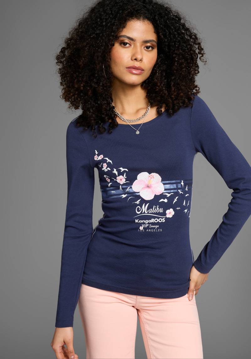 KangaROOS Longsleeve, Langarm, sehr figurbetonter Schnitt, mit Print von KangaROOS