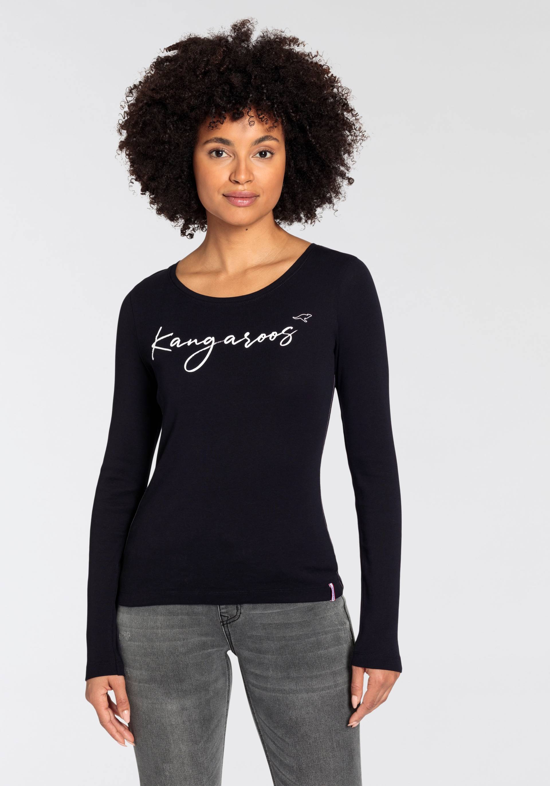 KangaROOS Longsleeve, Langarm, sehr figurbetont, aus Rippware, aus 100% Baumwolle KangaROOS Longsleeve, Langarm, sehr figurbetont, aus Rippware, aus 100% Baumwolle von KangaROOS