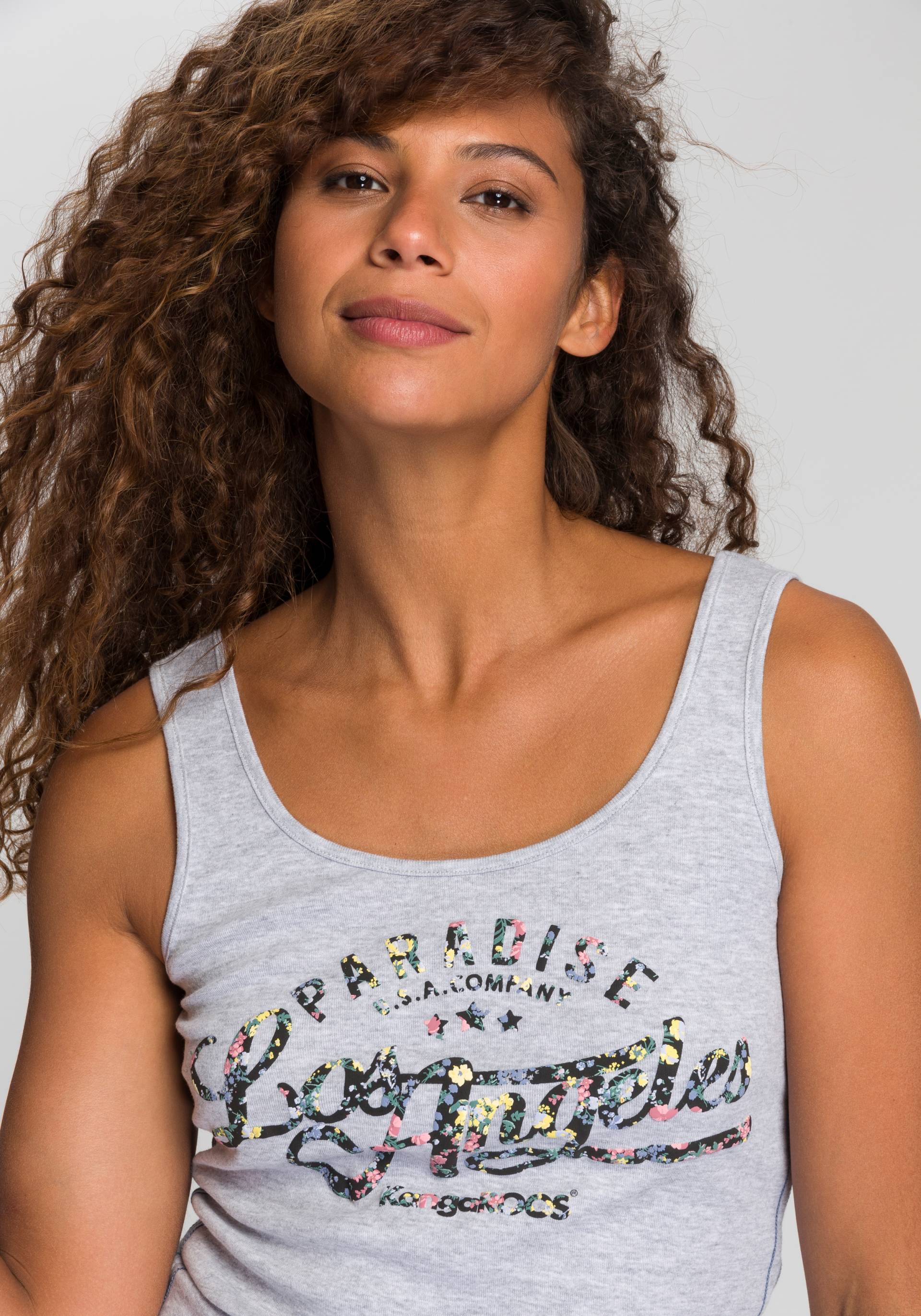 KangaROOS Tanktop, mit blumigem Puff-Print von KangaROOS