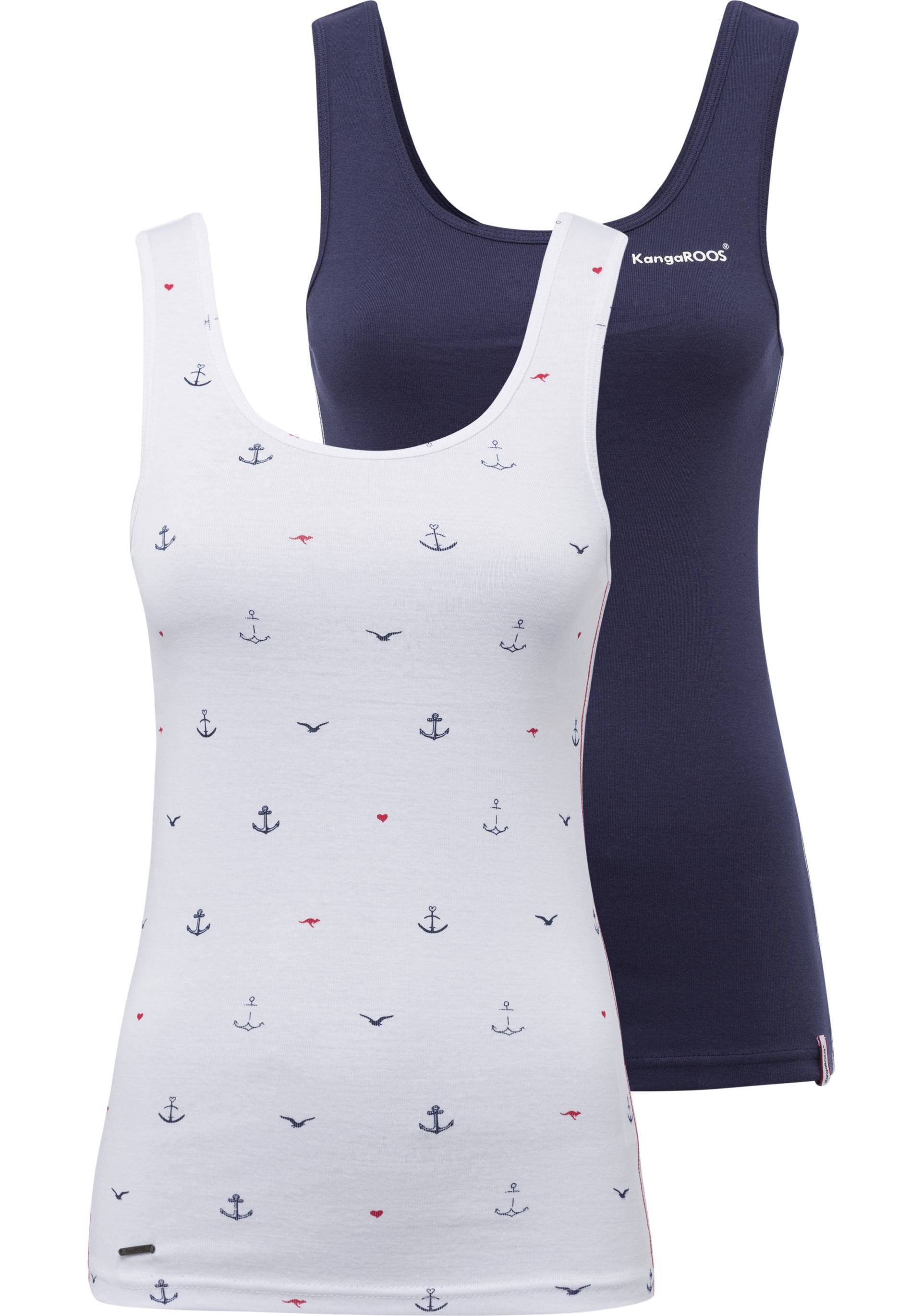 KangaROOS Ripptanktop, (Packung, 2 tlg., 2-er Pack), im Doppelpack - 1x uni + 1x bedruckt von KangaROOS