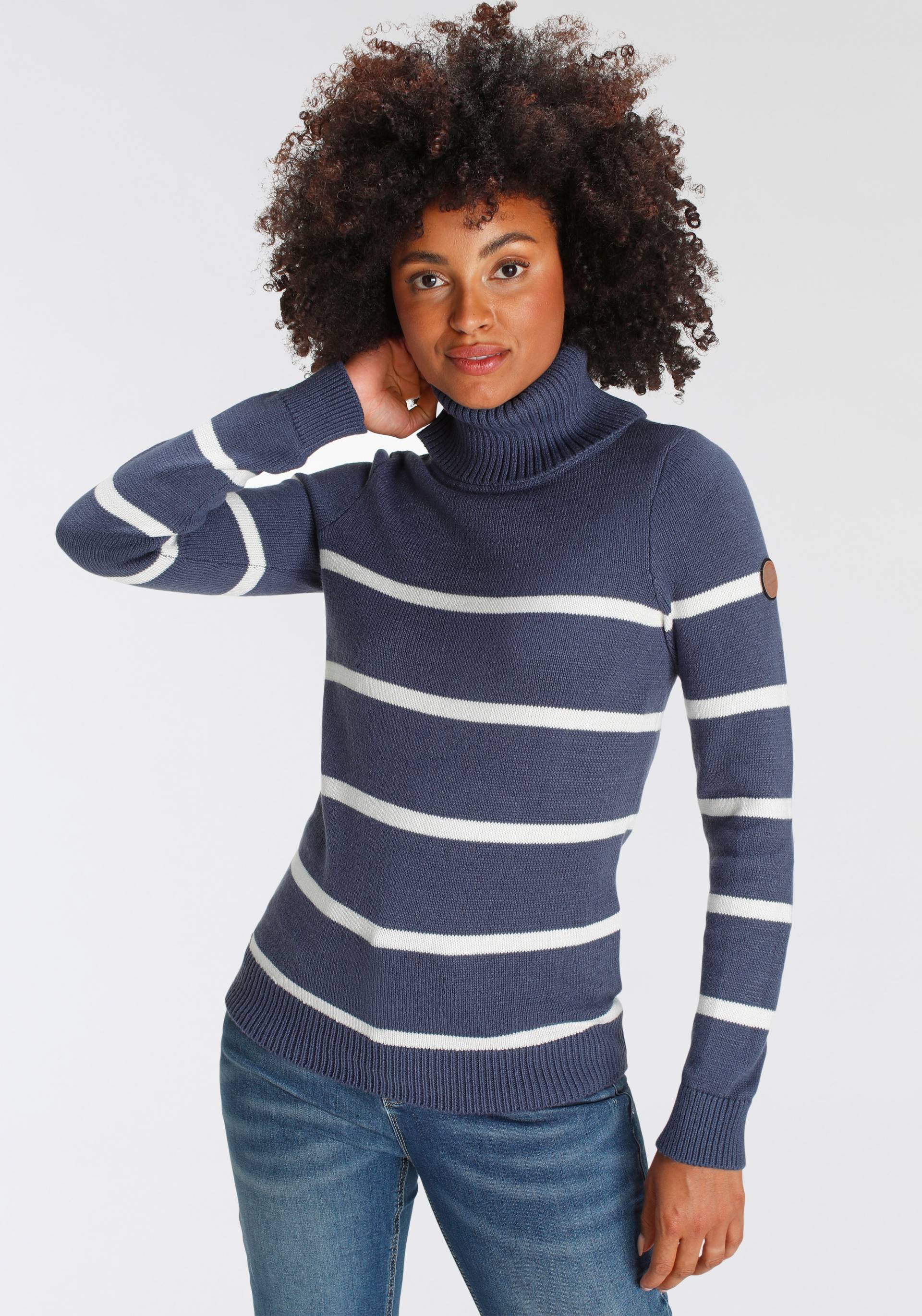 KangaROOS Rollkragenpullover, in lässiger Form mit Kontraststreifen KangaROOS Rollkragenpullover, in lässiger Form mit Kontraststreifen von KangaROOS