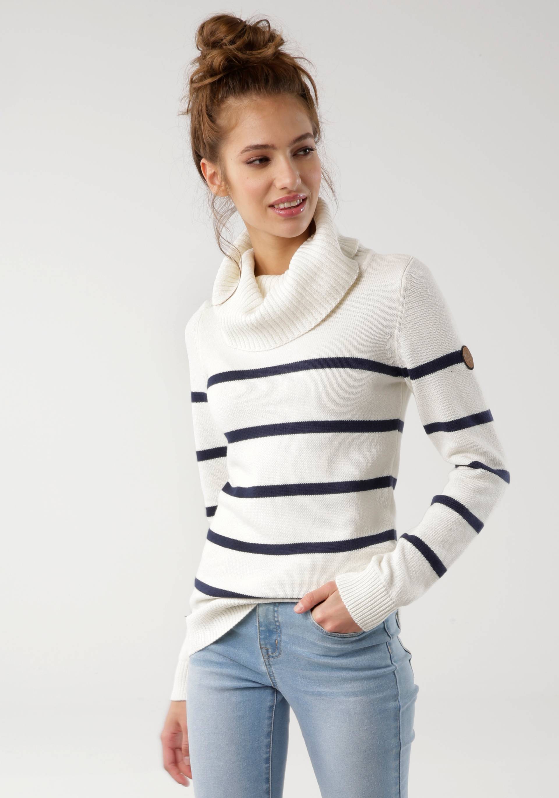 KangaROOS Rollkragenpullover, in lässiger Form mit Kontraststreifen KangaROOS Rollkragenpullover, in lässiger Form mit Kontraststreifen von KangaROOS