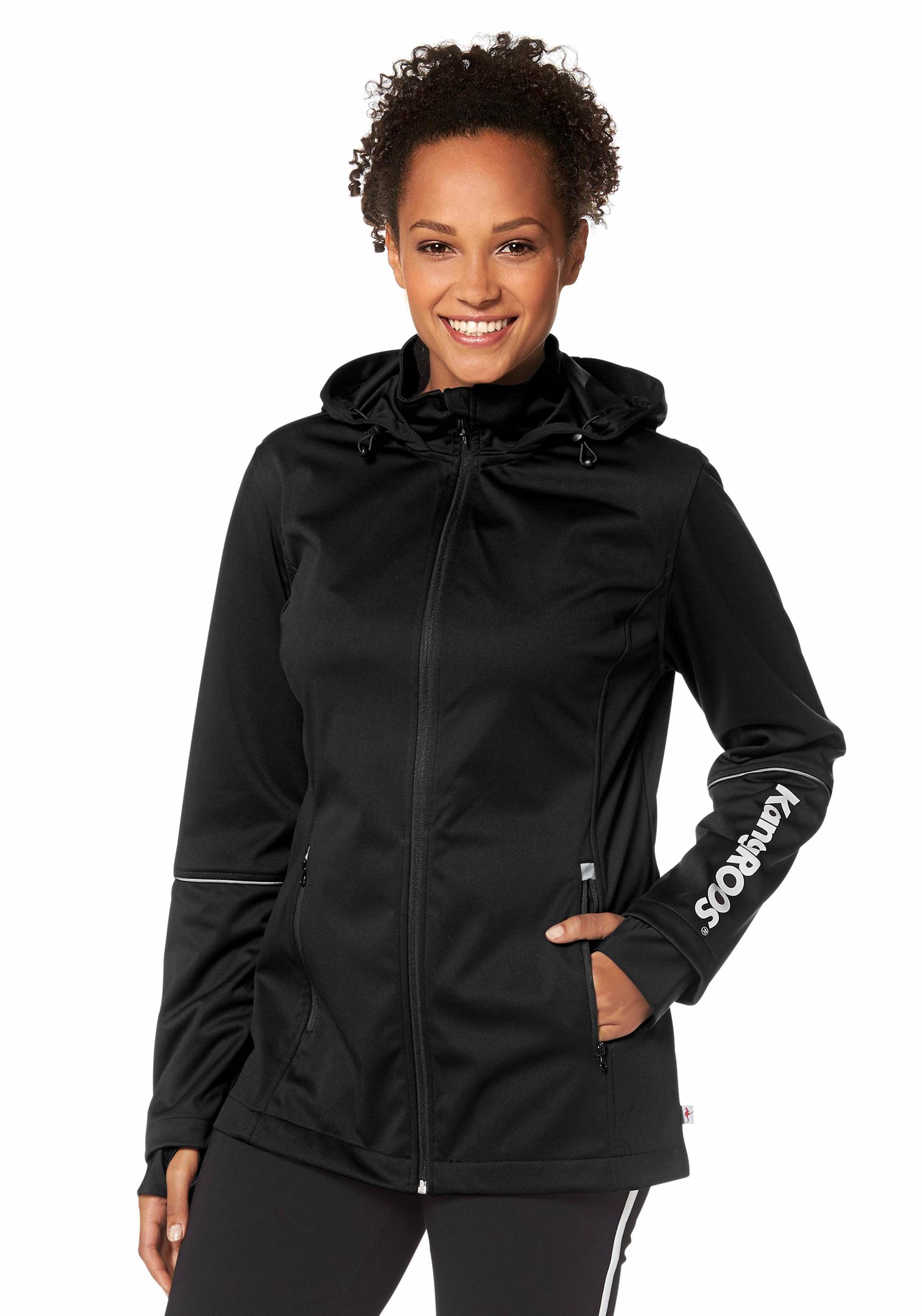 KangaROOS Softshelljacke, mit Kapuze, aus Softshell-Material, figurumschmeichelnder Schnitt KangaROOS Softshelljacke, mit Kapuze, aus Softshell-Material, figurumschmeichelnder Schnitt von KangaROOS