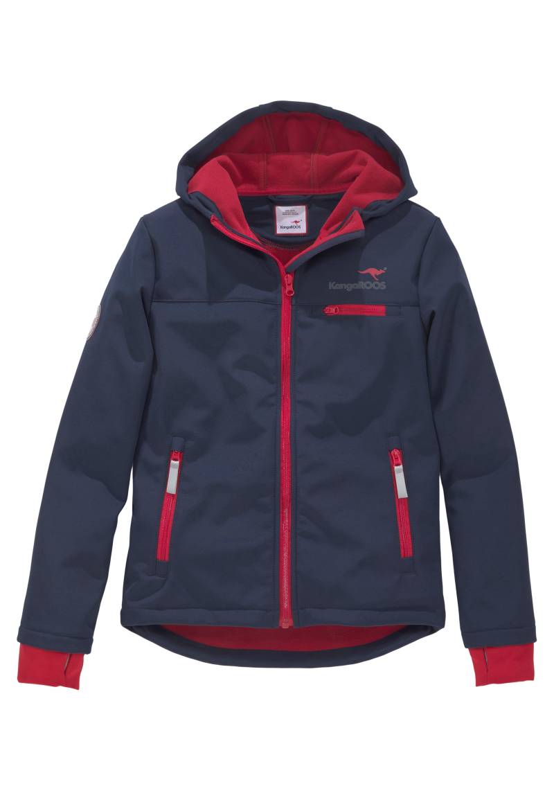 KangaROOS Softshelljacke, mit Kapuze, sportlicher Stil, wasserabweisend, windabweisend, Daumenlöcher von KangaROOS