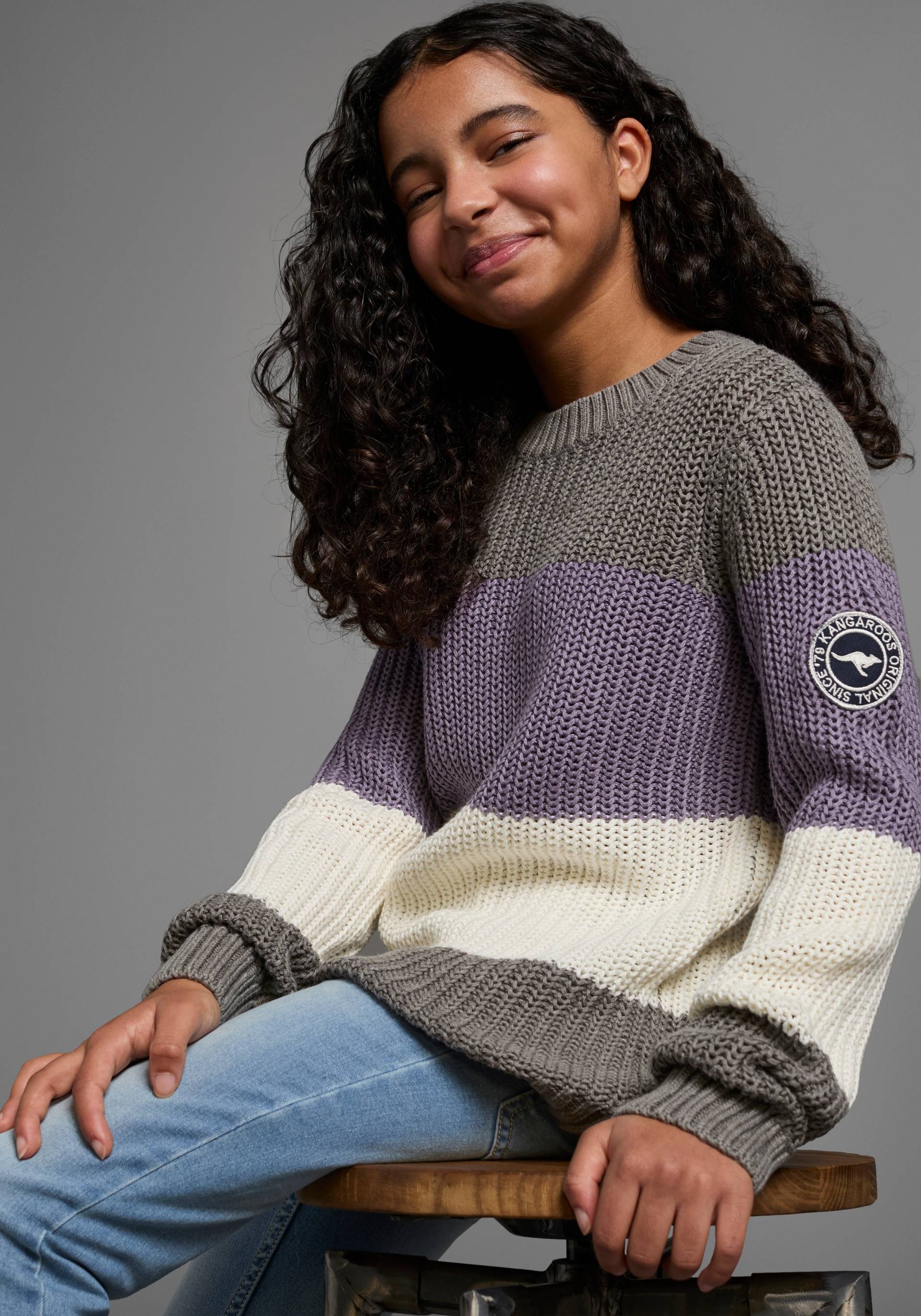 KangaROOS Strickpullover »Ringelpullover«, mit Logo auf dem Ärmel KangaROOS Strickpullover »Ringelpullover«, mit Logo auf dem Ärmel von KangaROOS