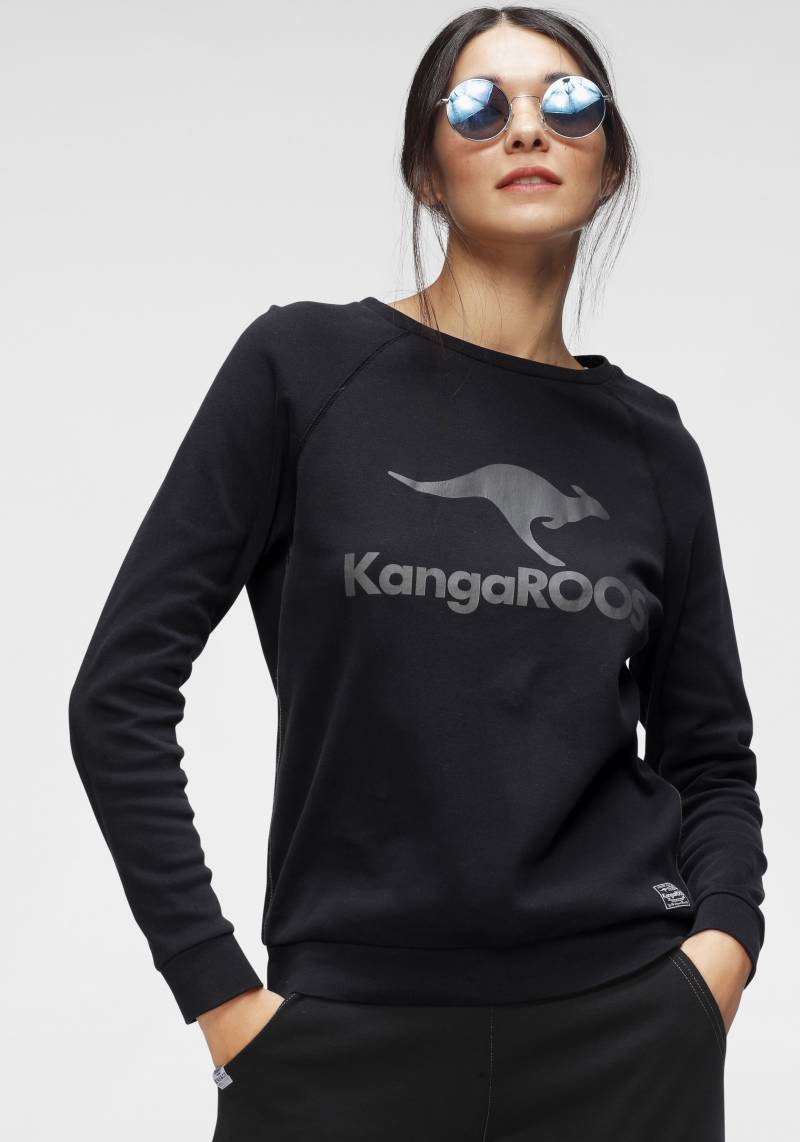 KangaROOS Sweatshirt, Langarm, figurumspielender Schnitt, mit Print, Rundhalsausschnitt von KangaROOS