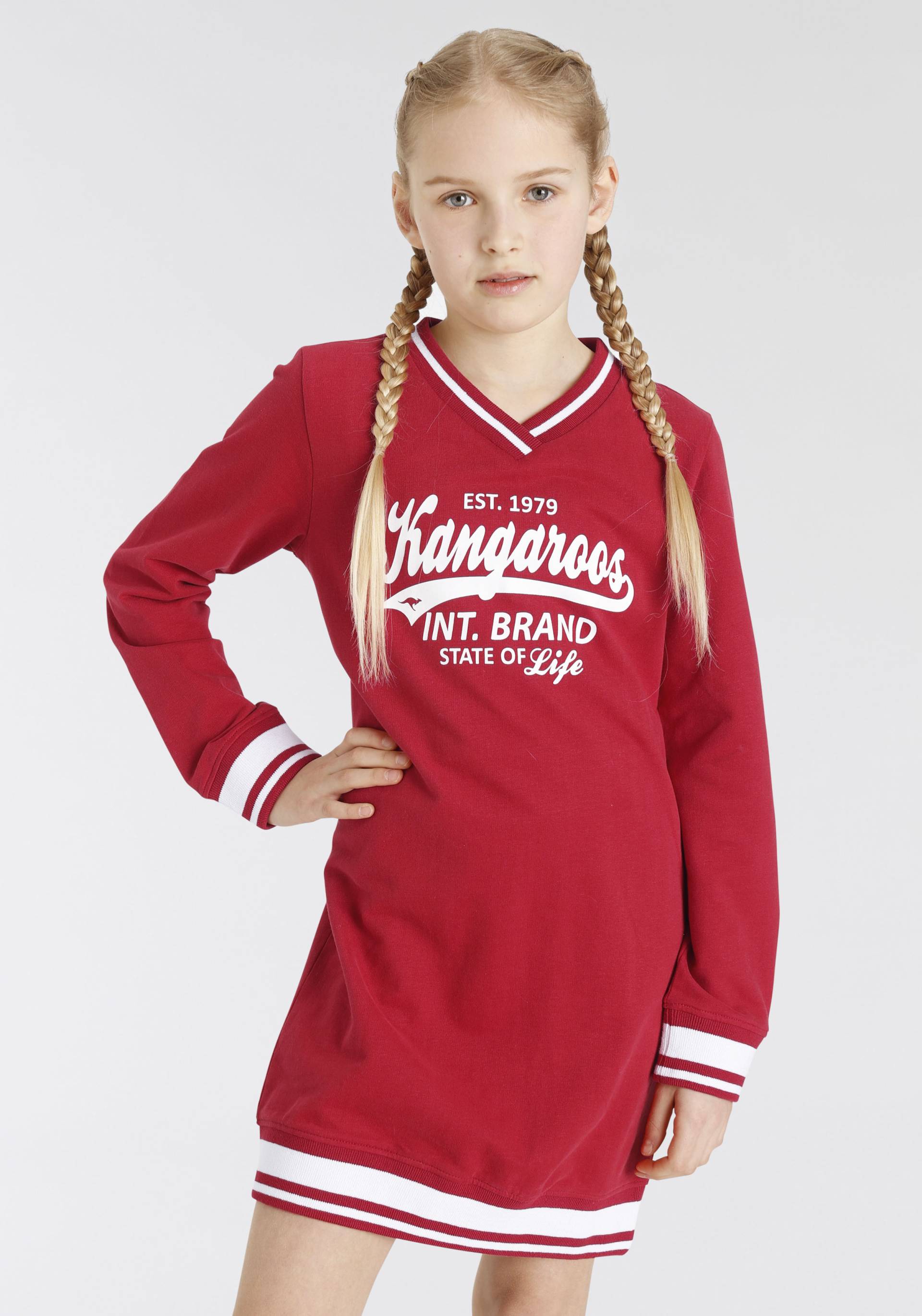 KangaROOS Sweatkleid »State of Life«, mit V-Ausschnitt von KangaROOS