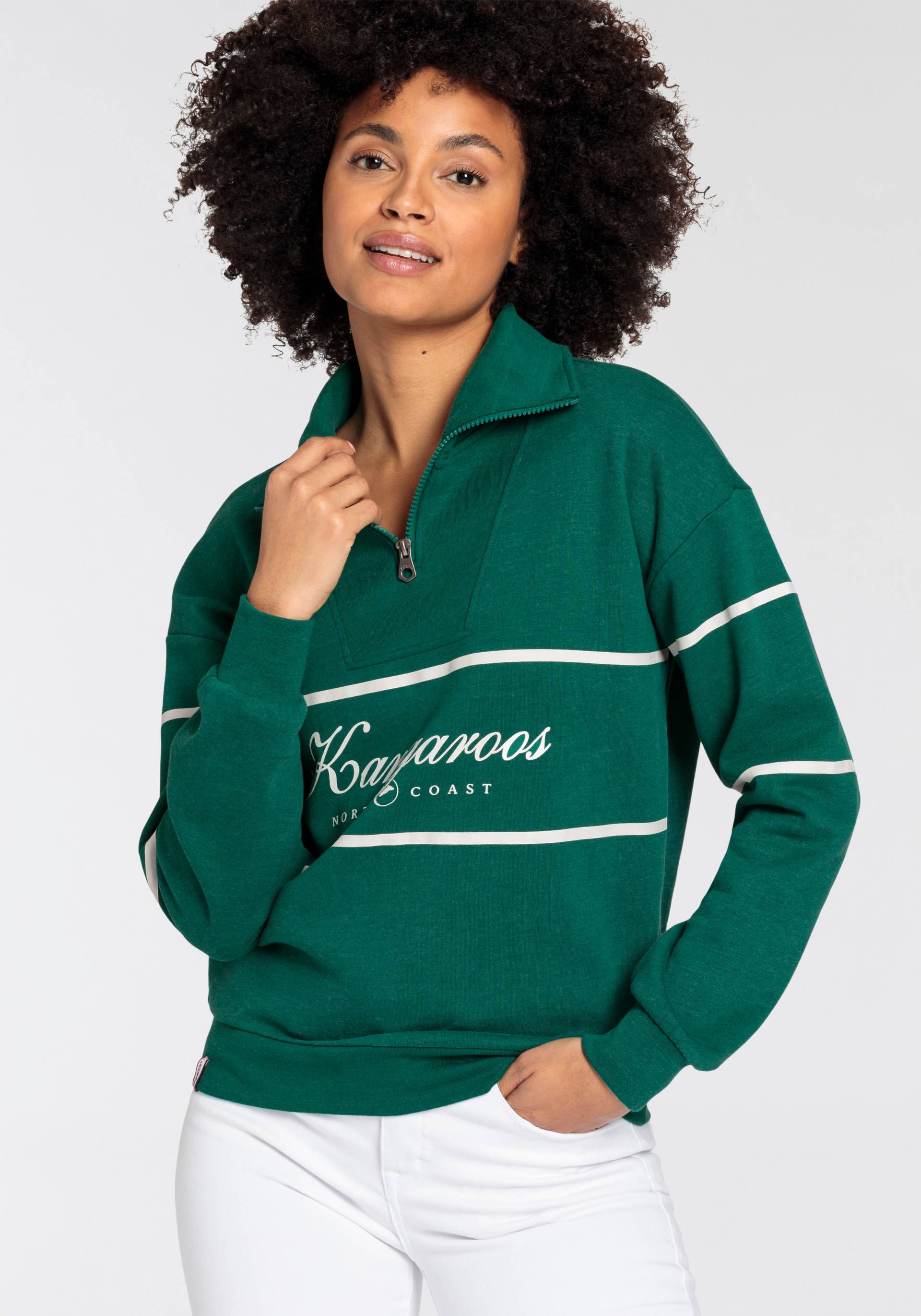 KangaROOS Sweatshirt, Troyer mit Stehkragen und Logo Print -NEUE-KOLLEKTION von KangaROOS