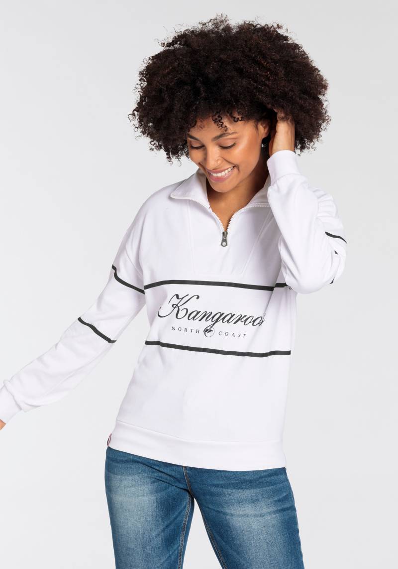 KangaROOS Sweatshirt, Troyer mit Stehkragen und Logo Print -NEUE-KOLLEKTION von KangaROOS