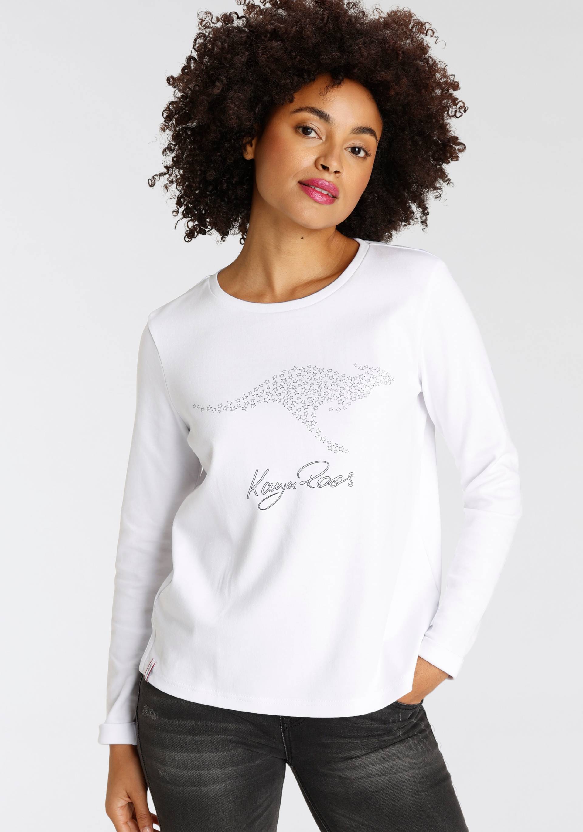 KangaROOS Sweatshirt, Langarm, figurumspielend, unifarben, mit Rundhalsausschnitt KangaROOS Sweatshirt, Langarm, figurumspielend, unifarben, mit Rundhalsausschnitt von KangaROOS