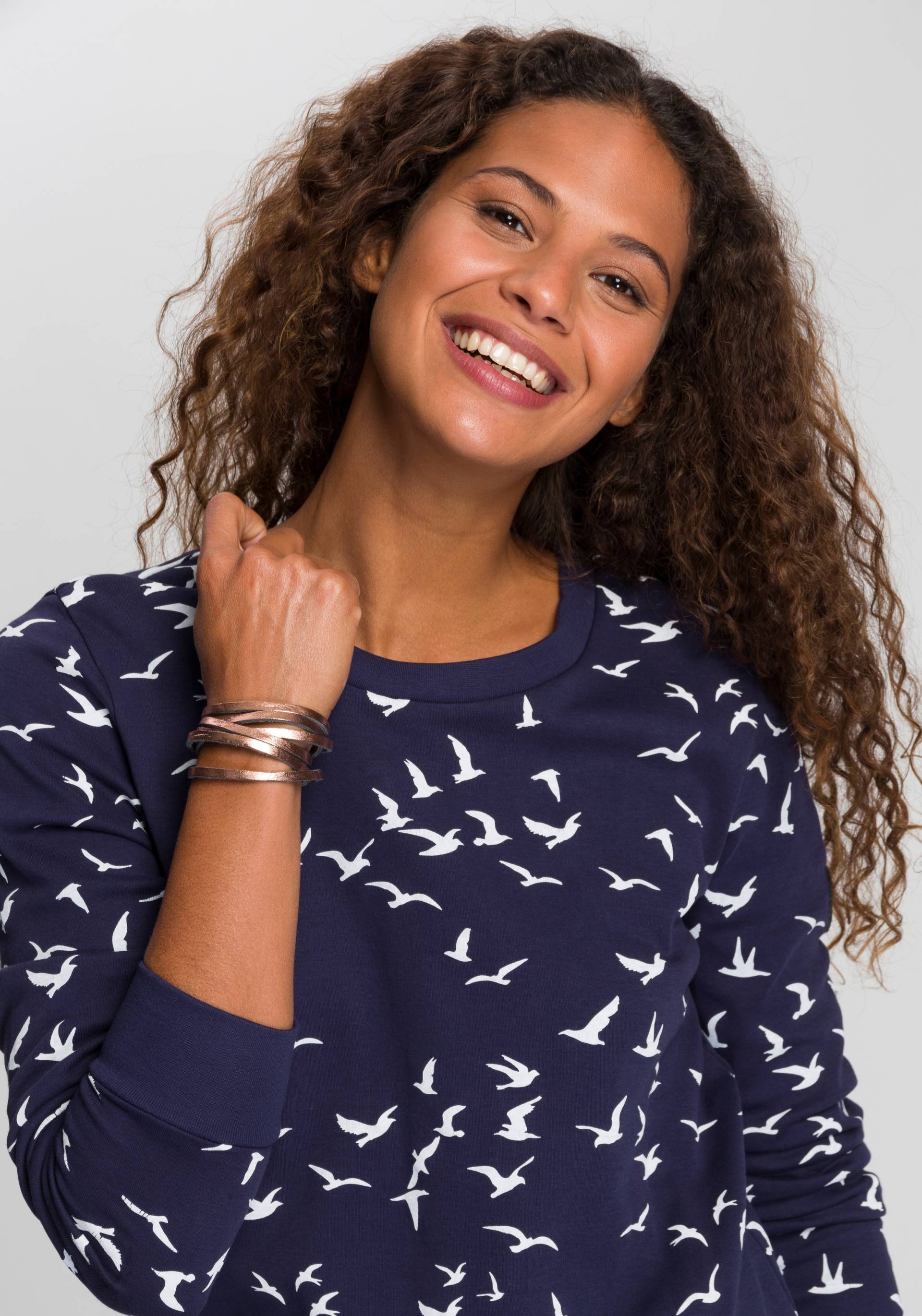 KangaROOS Sweatshirt, mit modischem Minimal-Allover-Print von KangaROOS