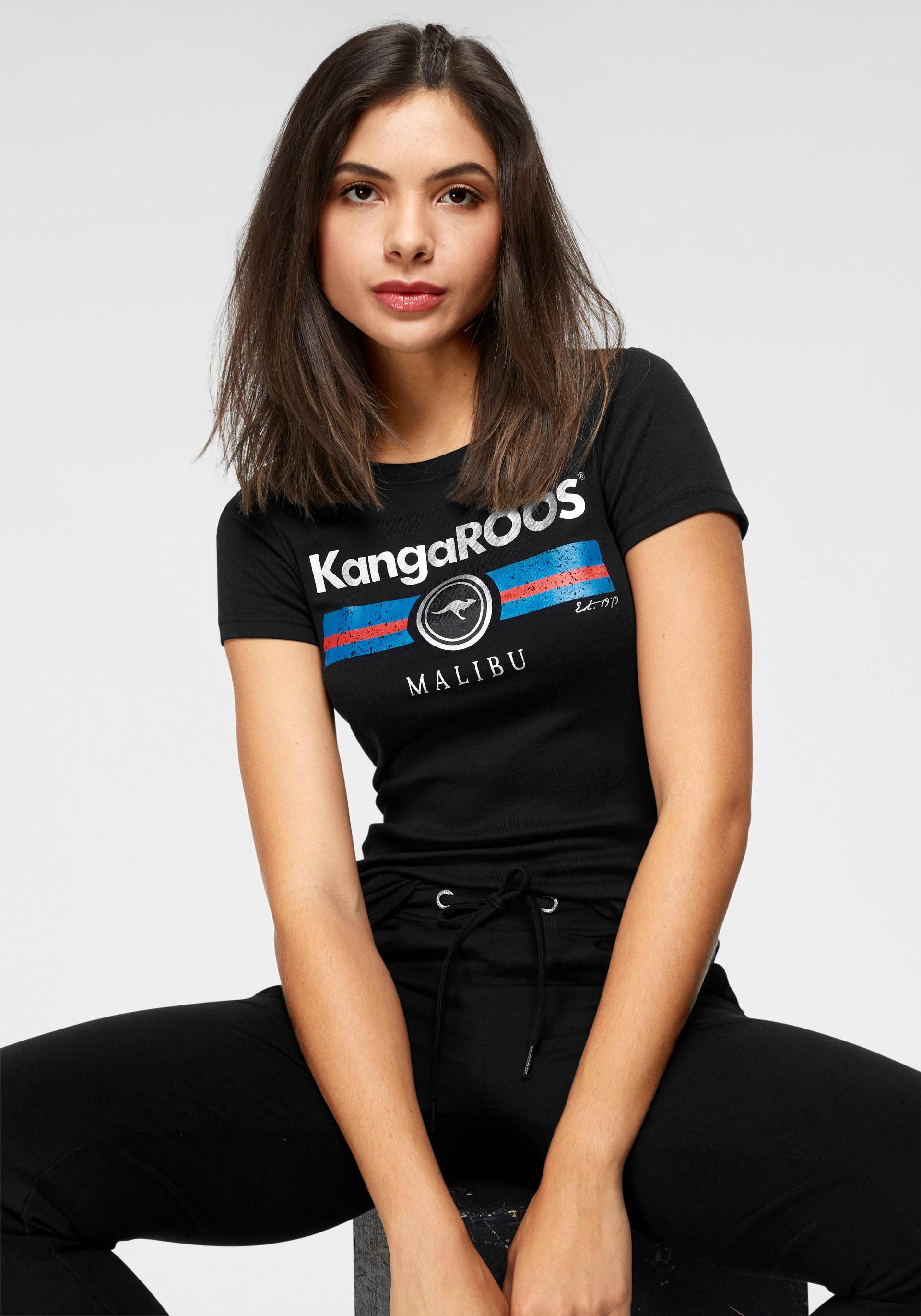 KangaROOS T-Shirt, mit Label Metallic Print von KangaROOS