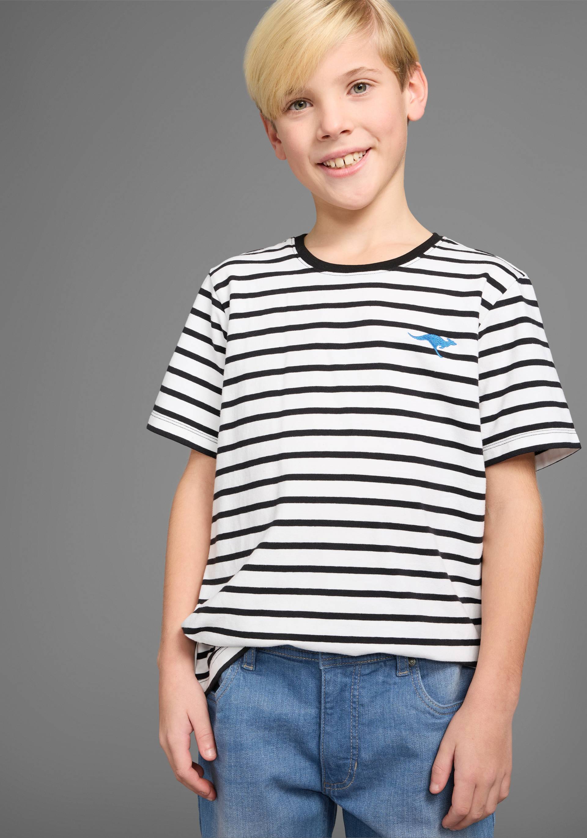 KangaROOS T-Shirt »Ringelshirt mit kleiner Stickerei«, garngefärbter Ringel von KangaROOS