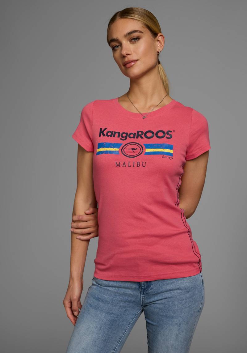 KangaROOS T-Shirt, Kurzarm, unifarben und bedruckt, Rundhalsausschnitt von KangaROOS