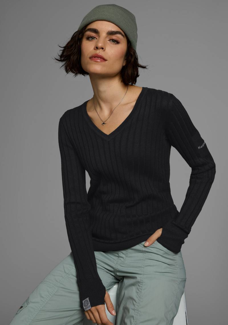 KangaROOS V-Ausschnitt-Pullover, in breit geripptem Feinstrick von KangaROOS