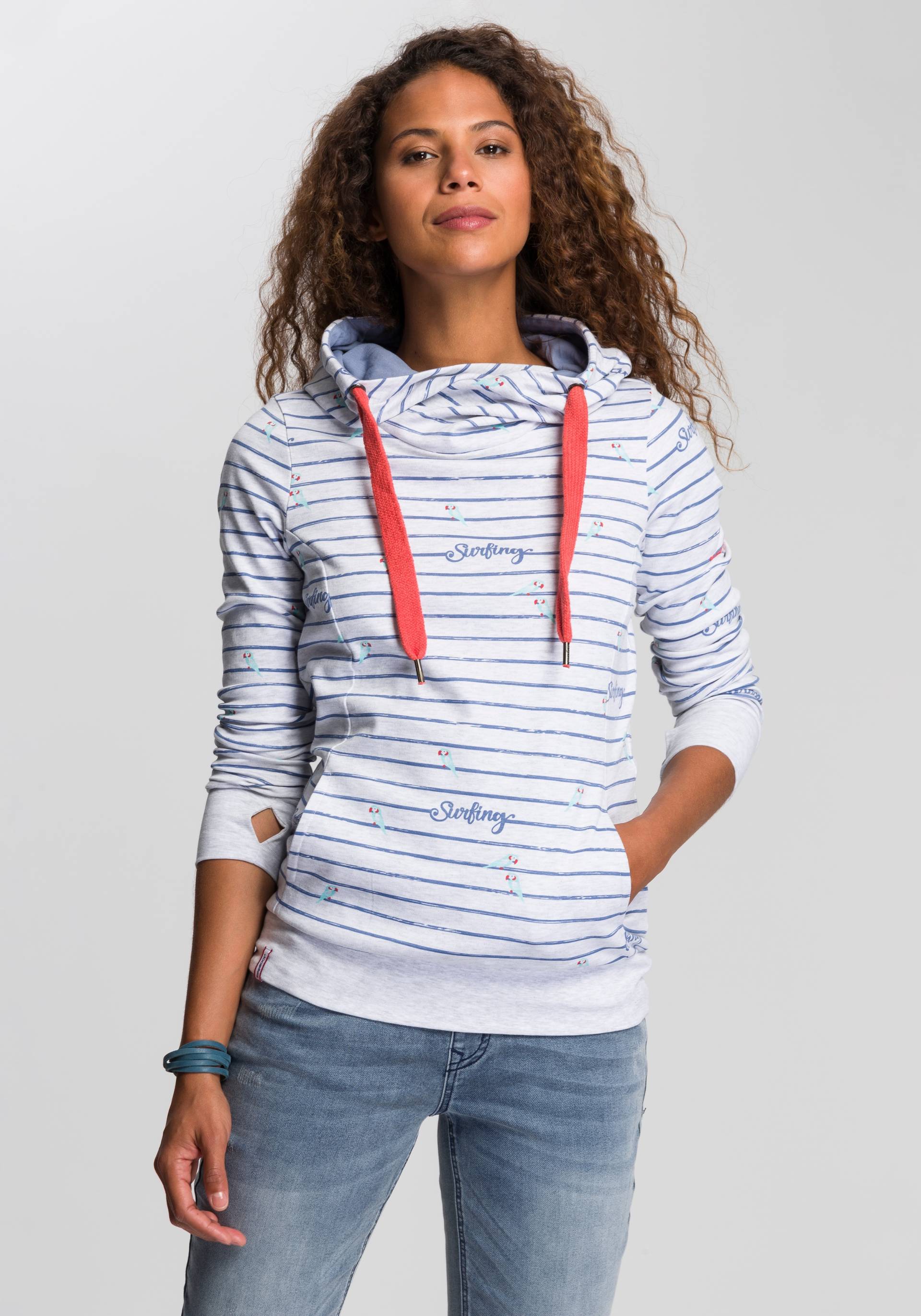KangaROOS Hoodie, Langarm mit Daumenlöchern, figurbetonter Schnitt KangaROOS Hoodie, Langarm mit Daumenlöchern, figurbetonter Schnitt von Kangaroos
