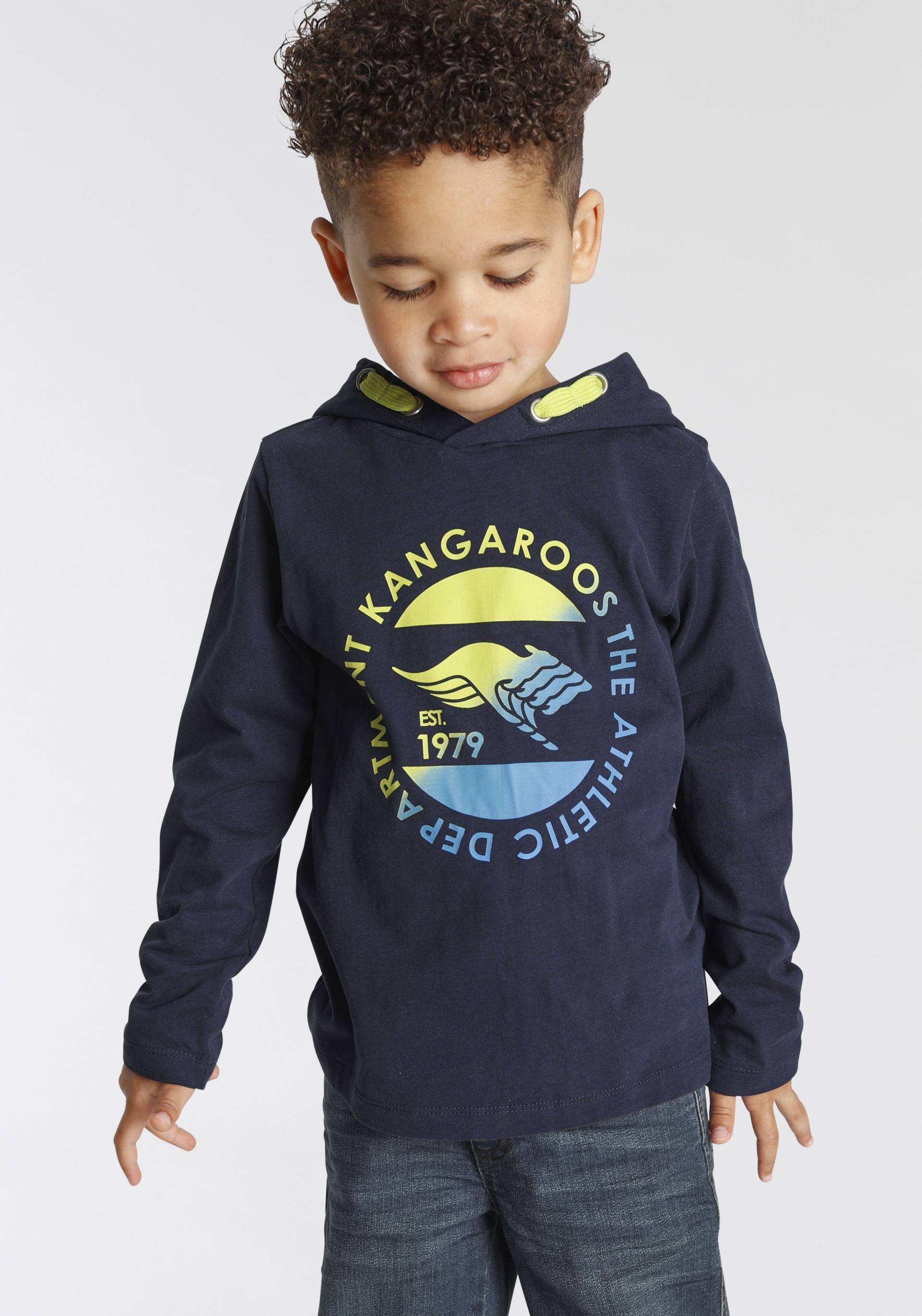 KangaROOS Langarmshirt »für kleine Jungen«, Langarm, Basic-Passform, bedruckt, aus 100% Baumwolle KangaROOS Langarmshirt »für kleine Jungen«, Langarm, Basic-Passform, bedruckt, aus 100% Baumwolle von Kangaroos