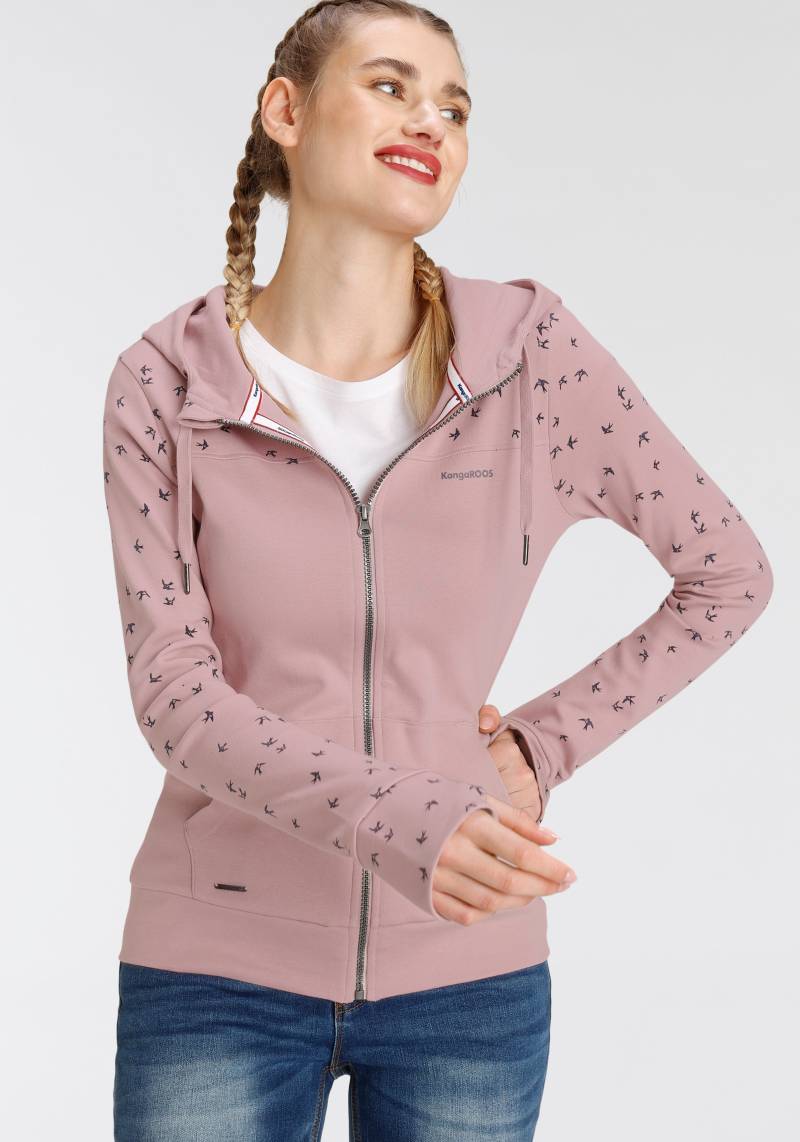 KangaROOS Kapuzensweatjacke, mit filigranem Print von Kangaroos