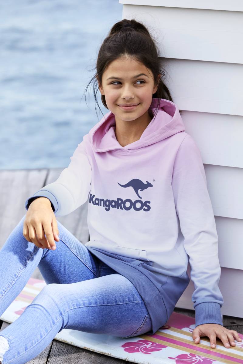 KangaROOS Kapuzensweatshirt », Longsweatshirt mit Farbverlauf«, Langarm mit Bündchen, taillierter Schnitt, mit Logodruck von Kangaroos