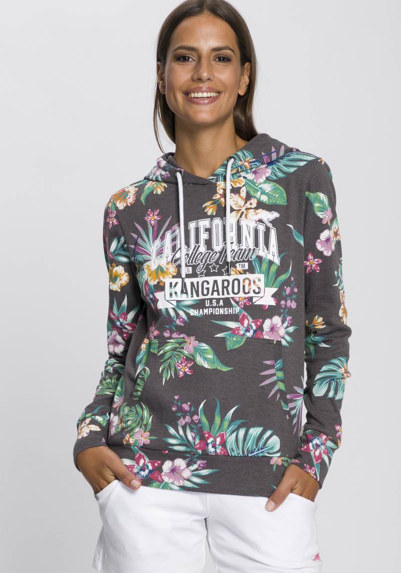 KangaROOS Kapuzensweatshirt, Langarm, figurumspielender Schnitt, aus Interlockmaterial von Kangaroos