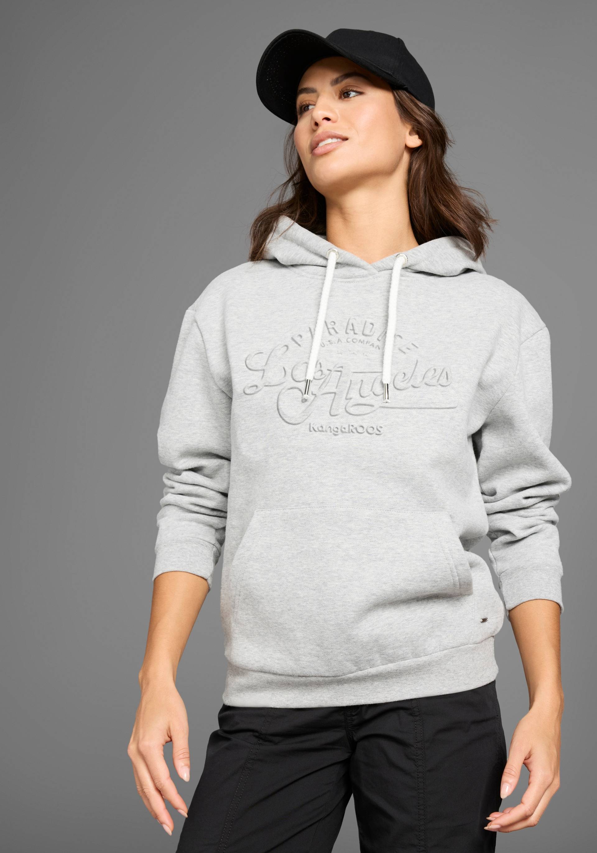 KangaROOS Kapuzensweatshirt, mit gestanztem Druck KangaROOS Kapuzensweatshirt, mit gestanztem Druck von Kangaroos