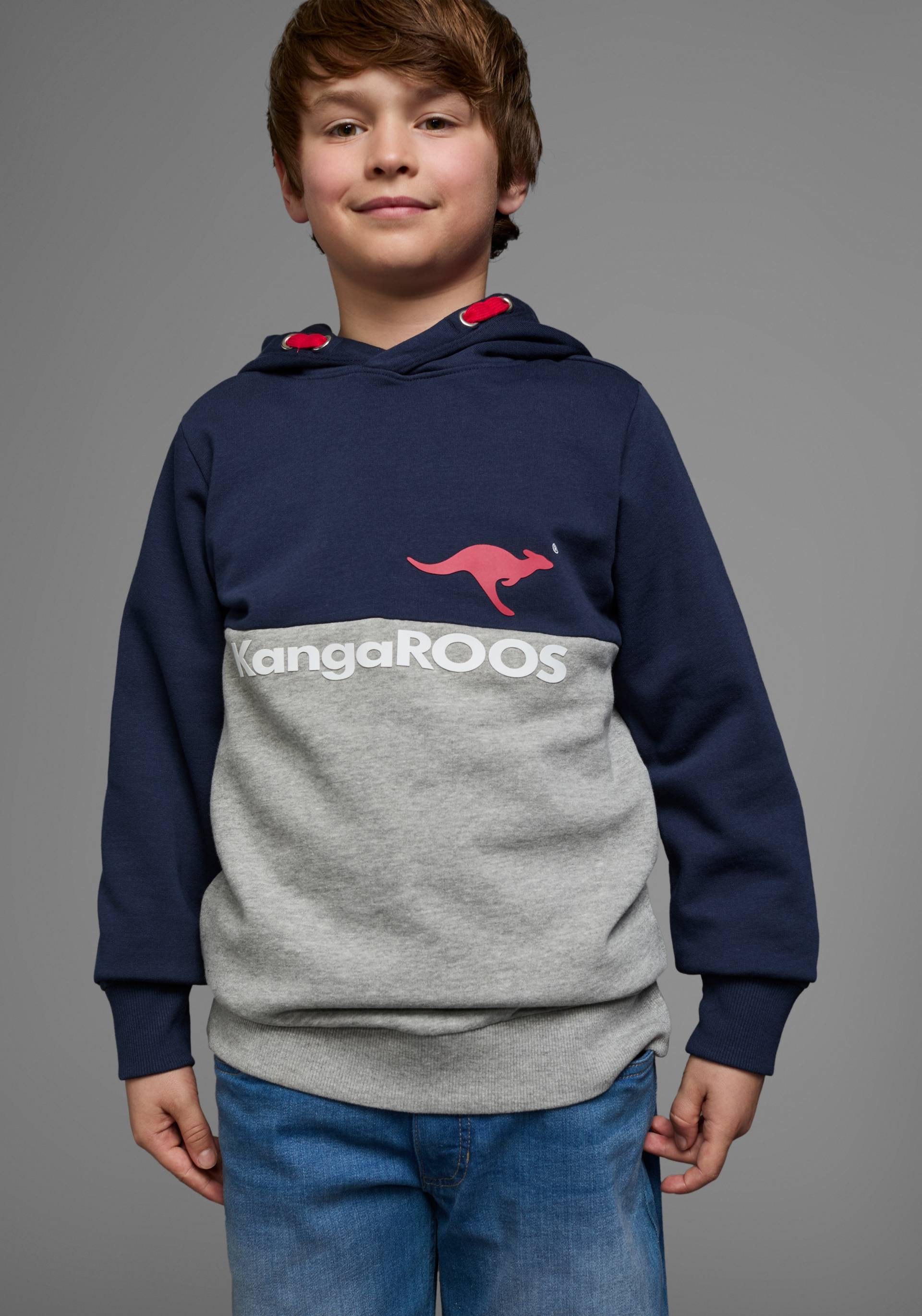 KangaROOS Kapuzensweatshirt »Colorblocking«, Langarm, mehrfarbig, mit Logodruck, aus Baumwolle KangaROOS Kapuzensweatshirt »Colorblocking«, Langarm, mehrfarbig, mit Logodruck, aus Baumwolle von Kangaroos