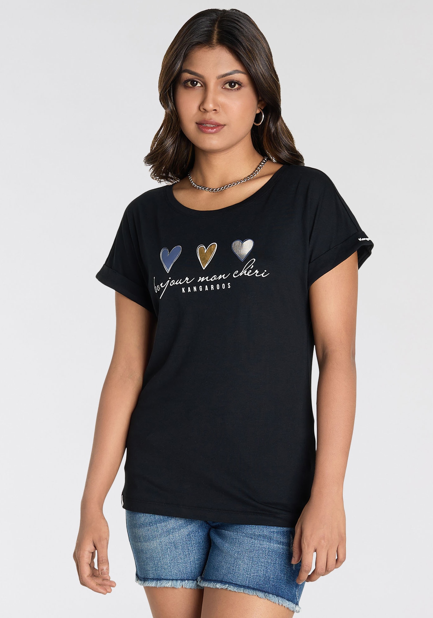 KangaROOS Kurzarmshirt, mit süssen Herz-Logodruck KangaROOS Kurzarmshirt, mit süssen Herz-Logodruck von Kangaroos