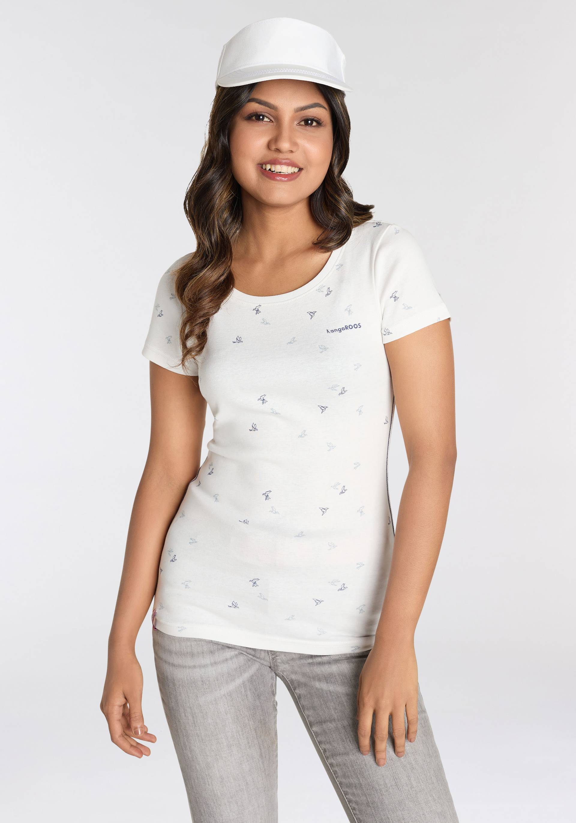 KangaROOS T-Shirt, Kurzarm, sehr figurbetont, aus 100% Baumwolle KangaROOS T-Shirt, Kurzarm, sehr figurbetont, aus 100% Baumwolle von Kangaroos